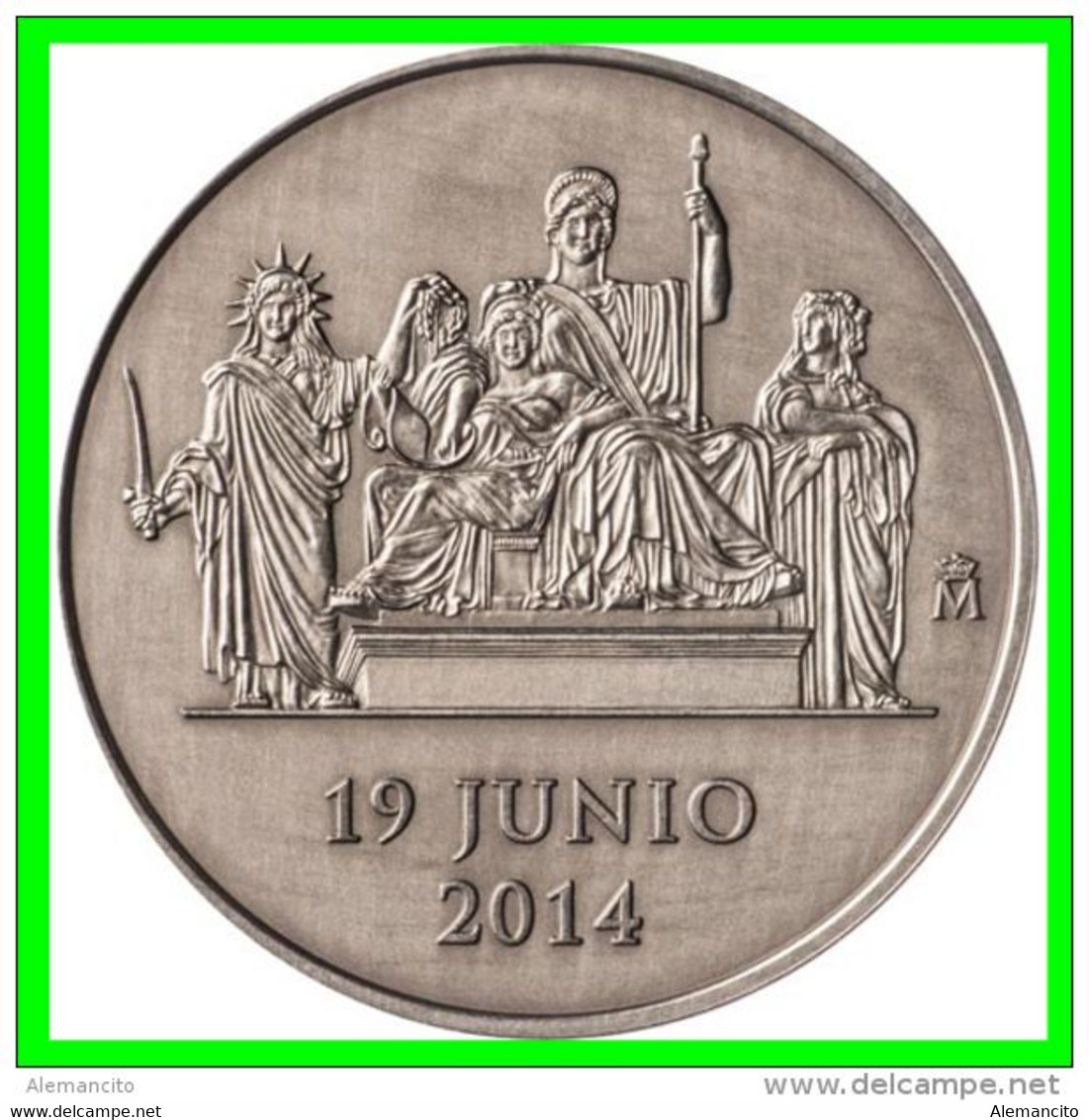 ESPAÑA MEDALLA PROCLAMCION DE FELIPE VI PLATA DE EY 925 MM PESO 27 Grm, 40 MM Y LA FECHA DE LA CORONACIÓN DE FELIPE VI - Ensayos & Reacuñaciones