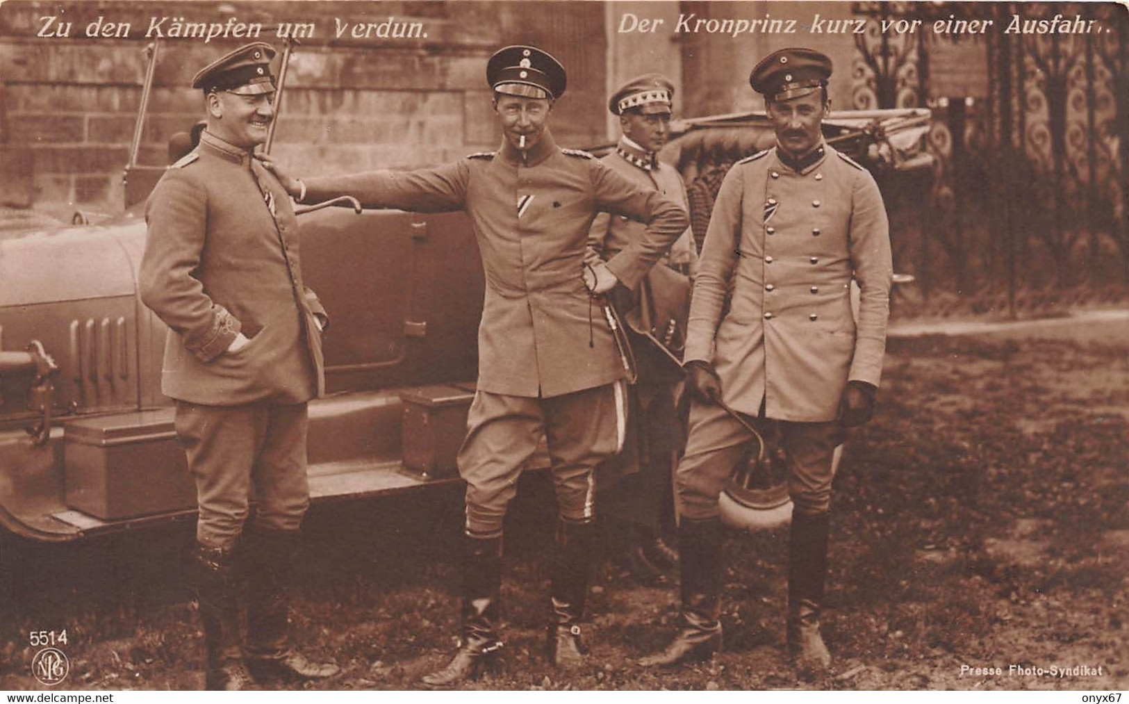 Carte Postale Photo Militaire Allemand Combat De VERDUN-55-Meuse-Le Prince Héritier Kurz Voiture-Automobile- - Guerra 1914-18