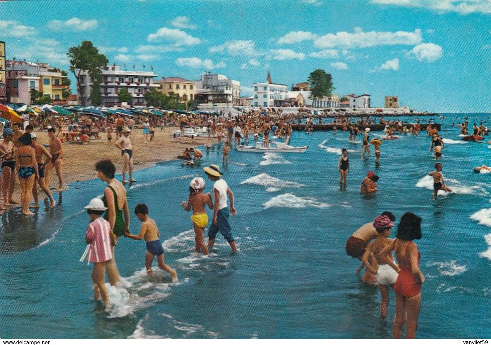 CAORLE-VENEZIA-SPIAGGIA DI PONENTE SANTA MARGHERITA-CARTOLINA VERA FOTO- VIAGGIATA NEL 1966 - Venezia (Venice)