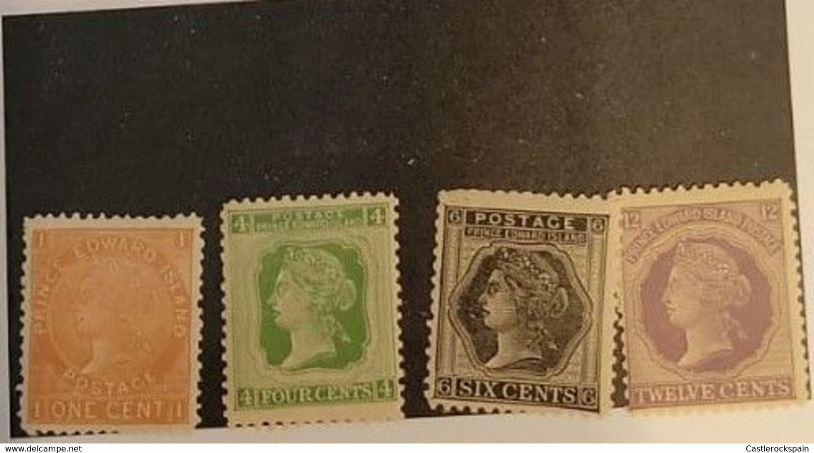 O) 1872 PRINCE EDWARD ISLAND, BRITISH CROWN COLONY, QUEEN VICTORIA, SCT 11-16, 1c Brown Orange, 2c Ultra, 3c Rose, 4c Gr - Unused Stamps