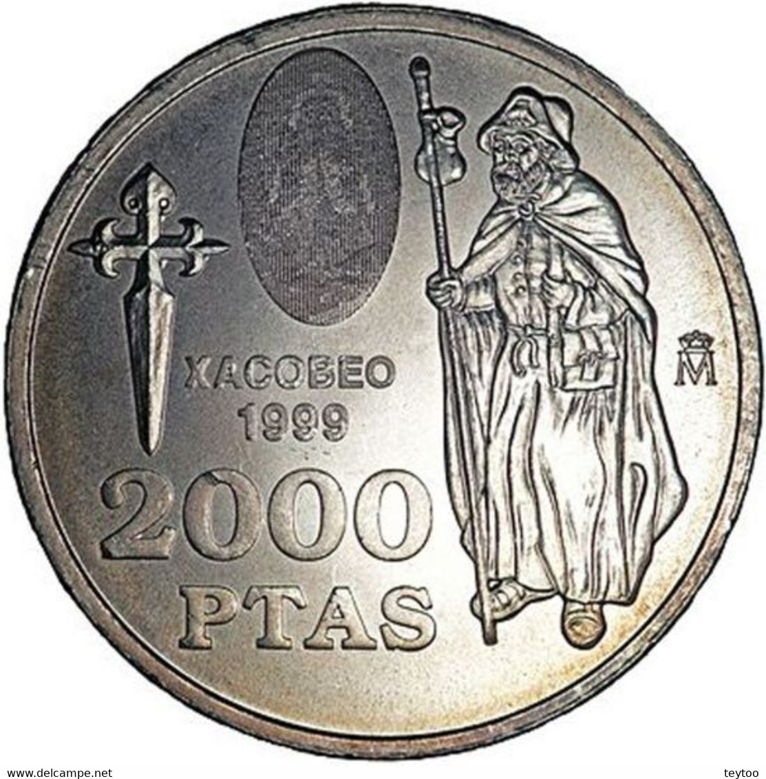 [C0955] España 1999. Cartera Xacobeo '99. 2000 Pts. Plata (BU) - 2 000 Pesetas