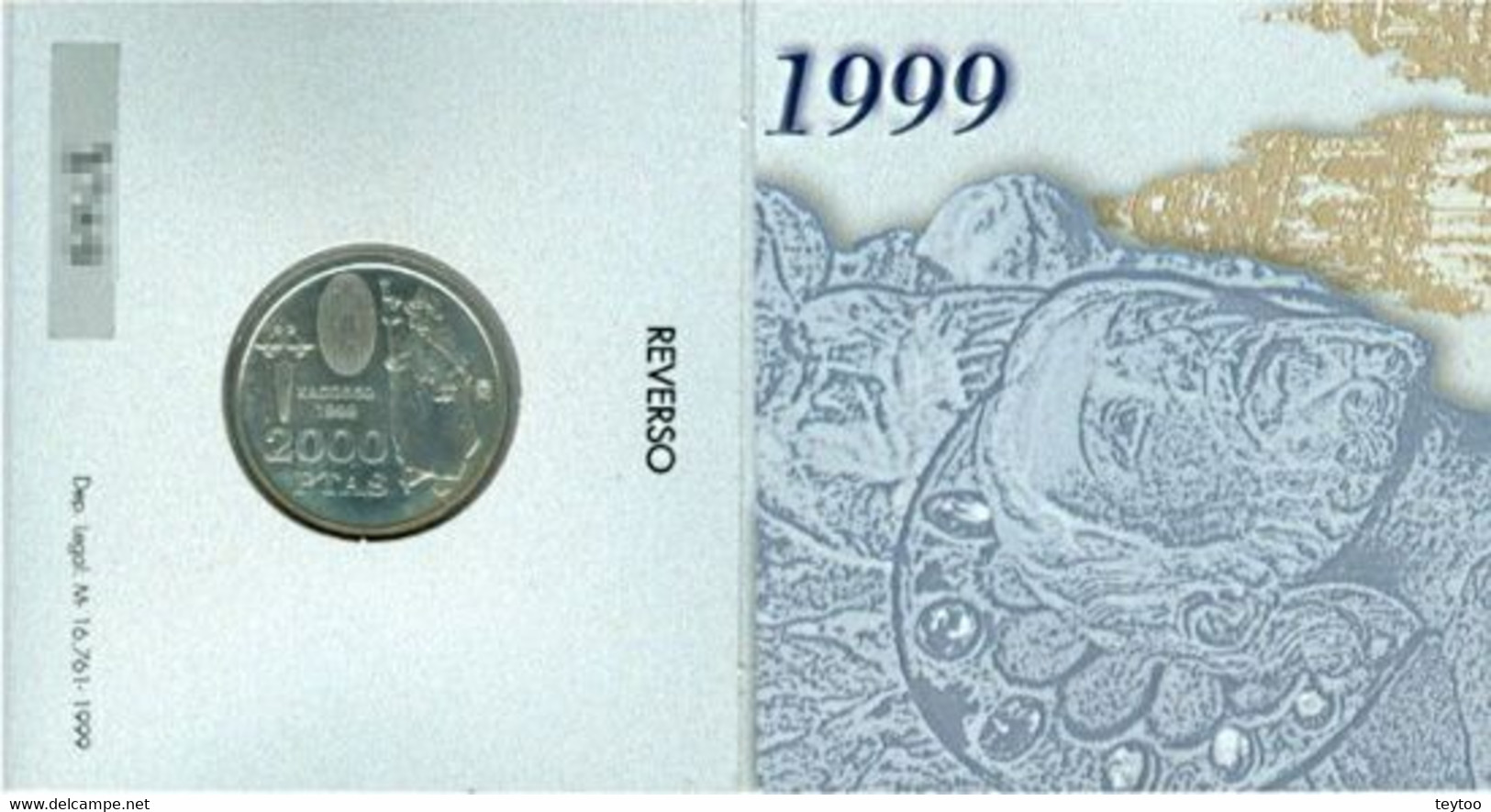 [C0955] España 1999. Cartera Xacobeo '99. 2000 Pts. Plata (BU) - 2 000 Pesetas