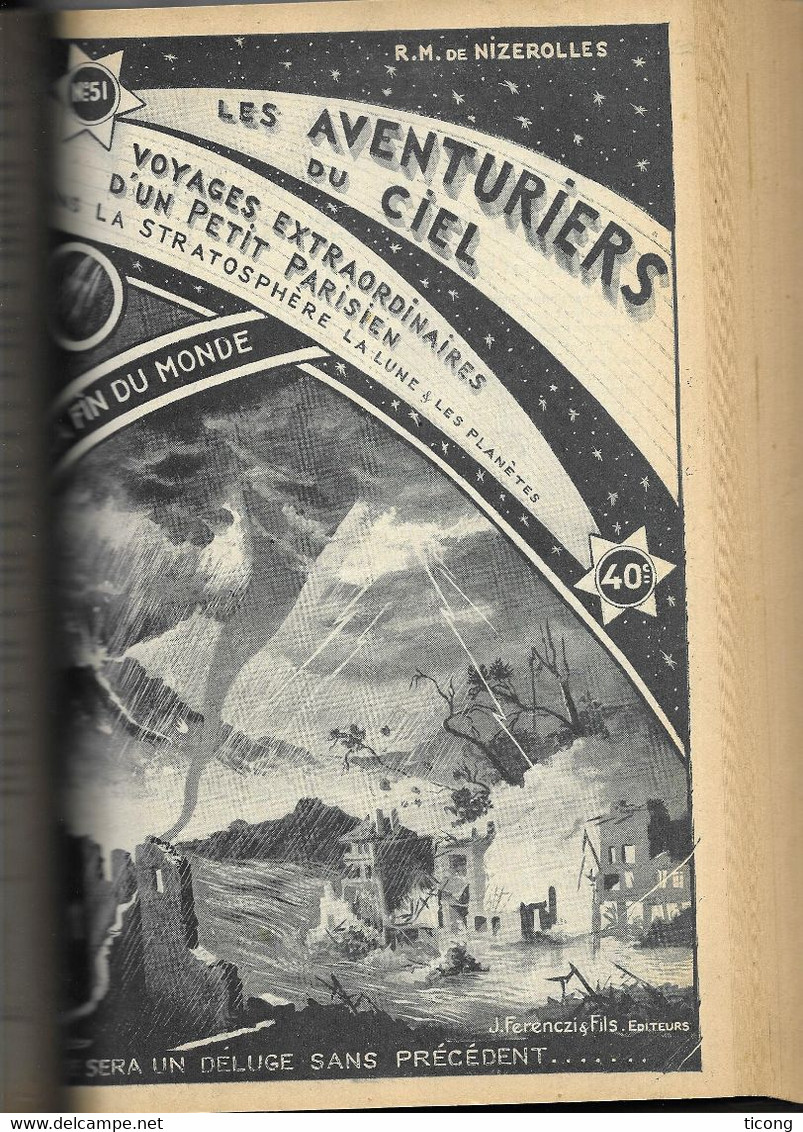 LES AVENTURIERS DU CIEL DE RM DE NIZEROLLES ( MARCEL PRIOLLET ) 1936, 1937 RELIURE DOS TOILE DU NUMERO 37 AU NUMERO 72, - Avant 1950