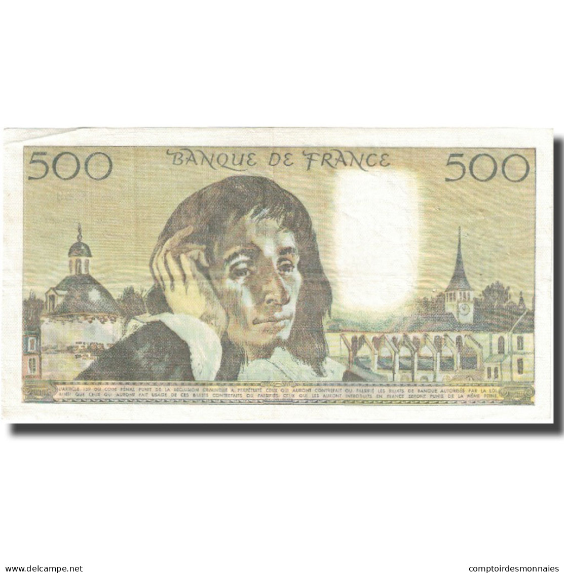 France, 500 Francs, Pascal, 1977, 1977-02-03, TB+, Fayette:71.16, KM:156d - 500 F 1968-1993 ''Pascal''