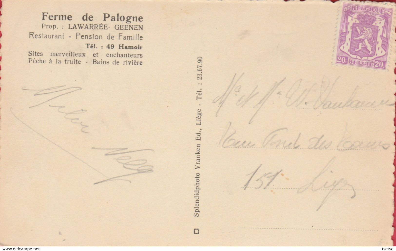 Palogne S/ Ourthe - Le Passage D'eau ( Voir Verso ) - Hamoir