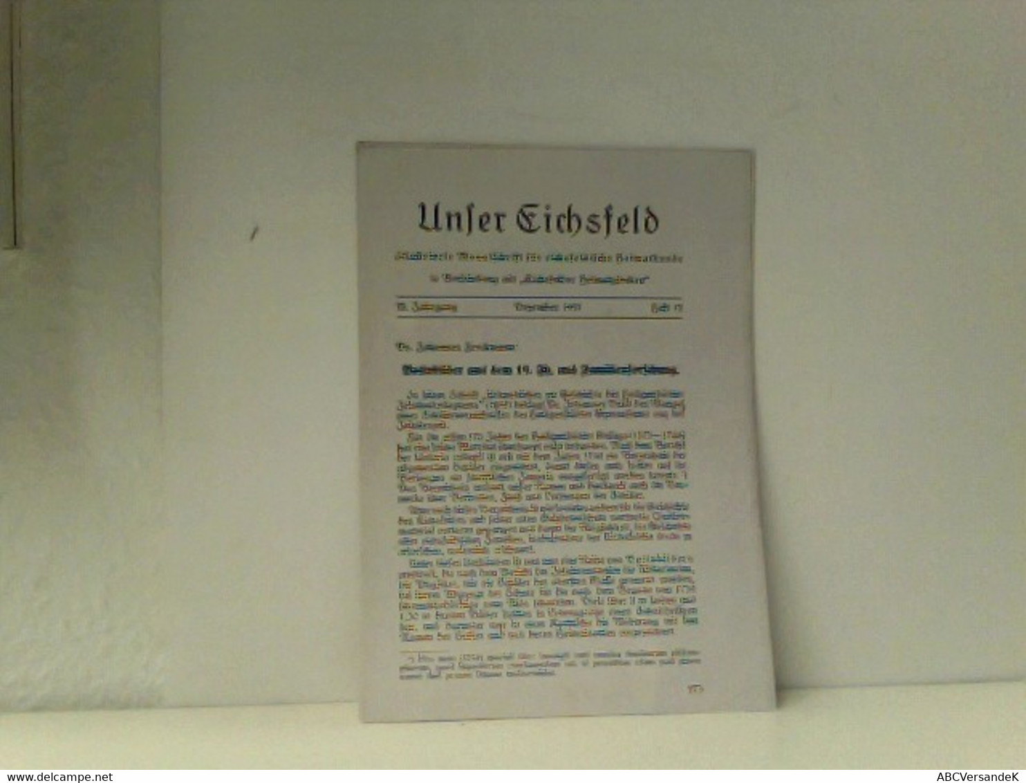 Unser Eichsfeld: KOPIE!!! Heft 12 Dezember 1937 (Seiten 273 - 277) - Deutschland Gesamt