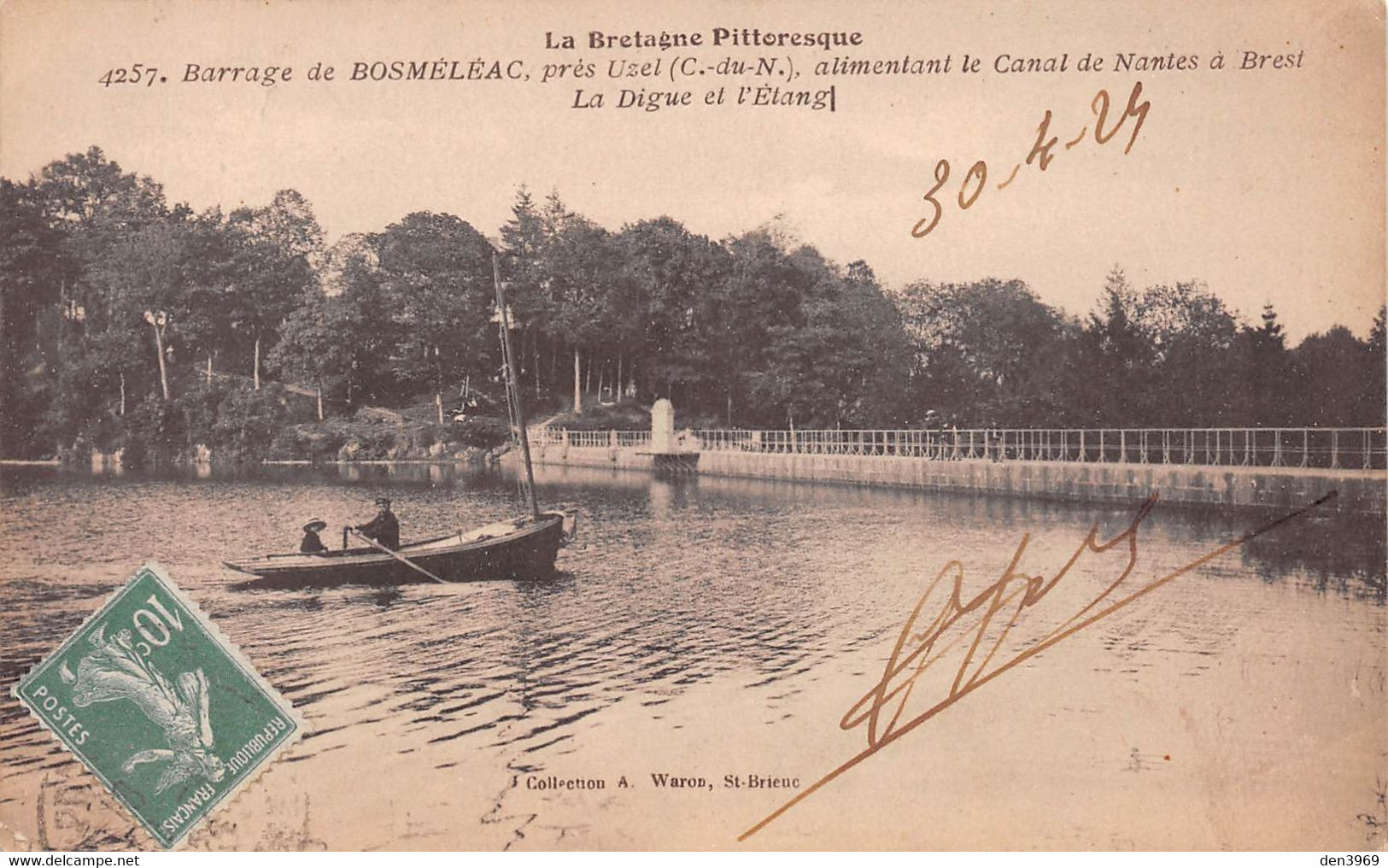 Barrage De BOSMELEAC, Près Uzel, Alimentant Le Canal De Nantes à Brest - La Digue Et L'Etang - Bosméléac