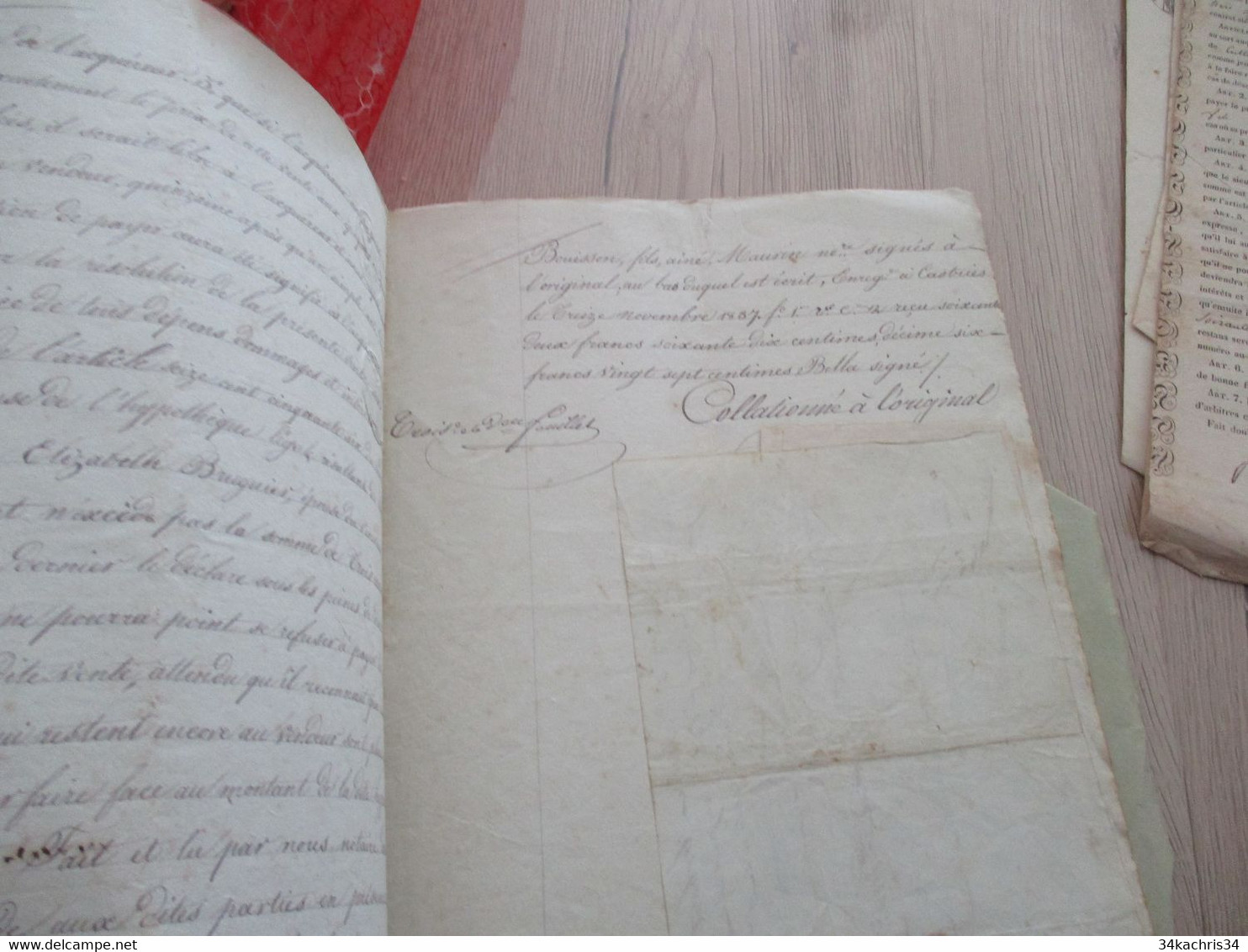 JF Archive Acte Hérault Vente Terre à Mauguio 1837 Grivoulet Marchand D'eau De Vie Gallargues/Robert Vendargues - Manuscritos