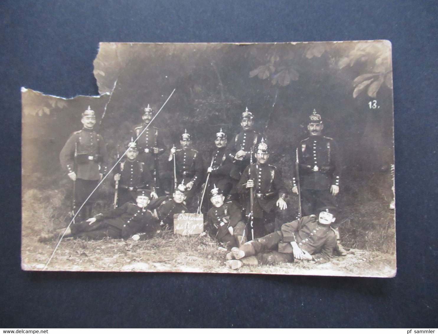 Echtfoto AK Soldaten In Voller Uniform Mit Pickelhaube Und Gewehr Reservisten 1911 Stempel Minden Westf. - Andere Kriege