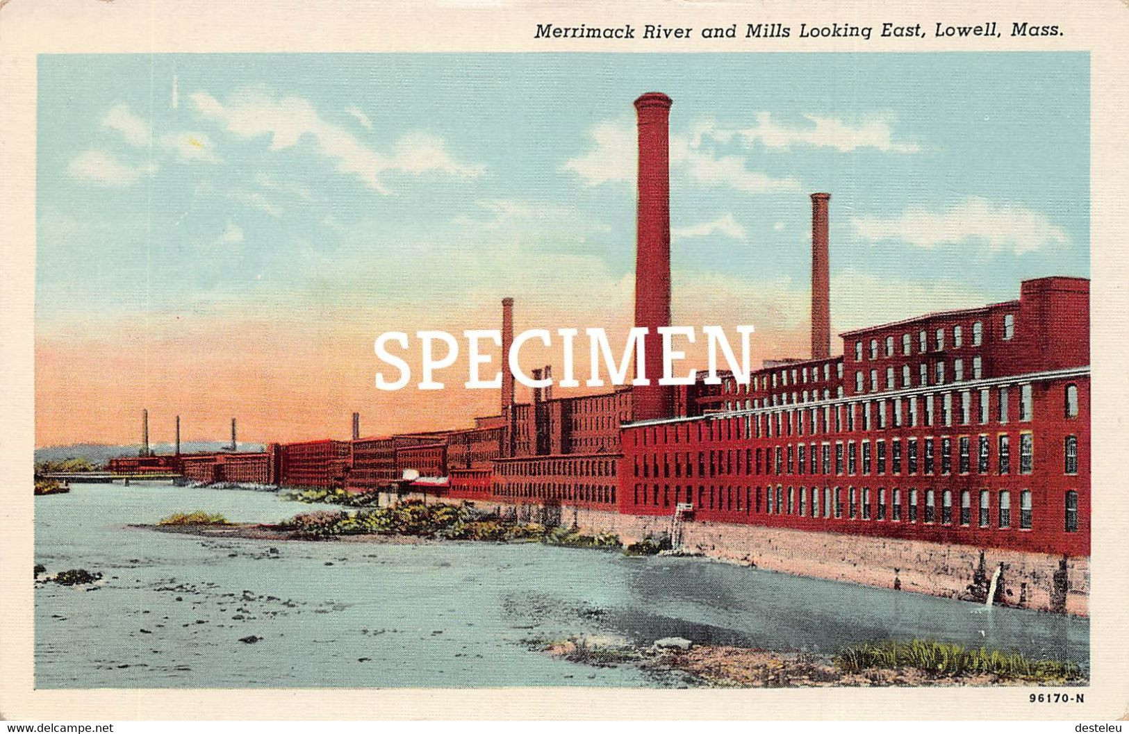Merrimack River And Mills Looking East Lowell Manchester  - U.S.A - Manchester