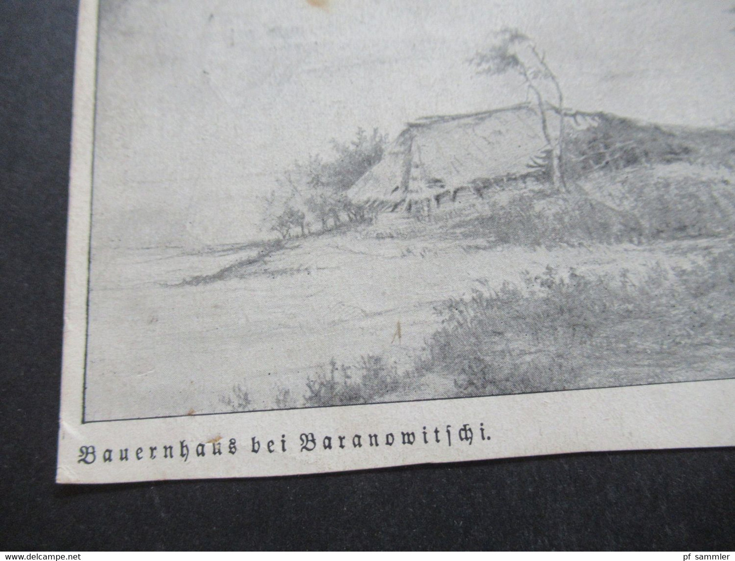 Feldpost Künstler AK Bauernhaus Bei Baranowitschi Heute Baranowitschy In Belarus 1.WK 1917 Preuss Inf. Regt, Nr.342 - Weißrussland