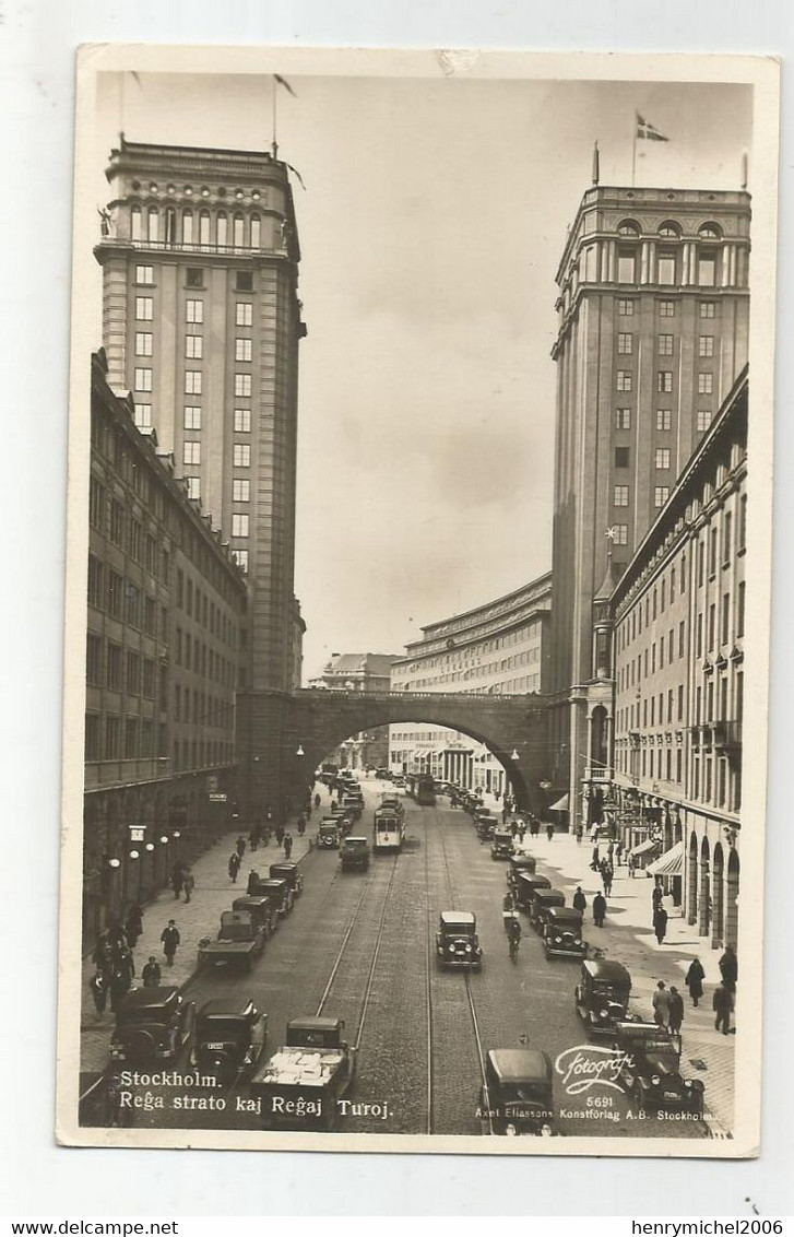 Suède Stockholm Rega Strato Kaj Regaj Turoj Fotografi 5691 Vignette Espranto 1951 - Sweden