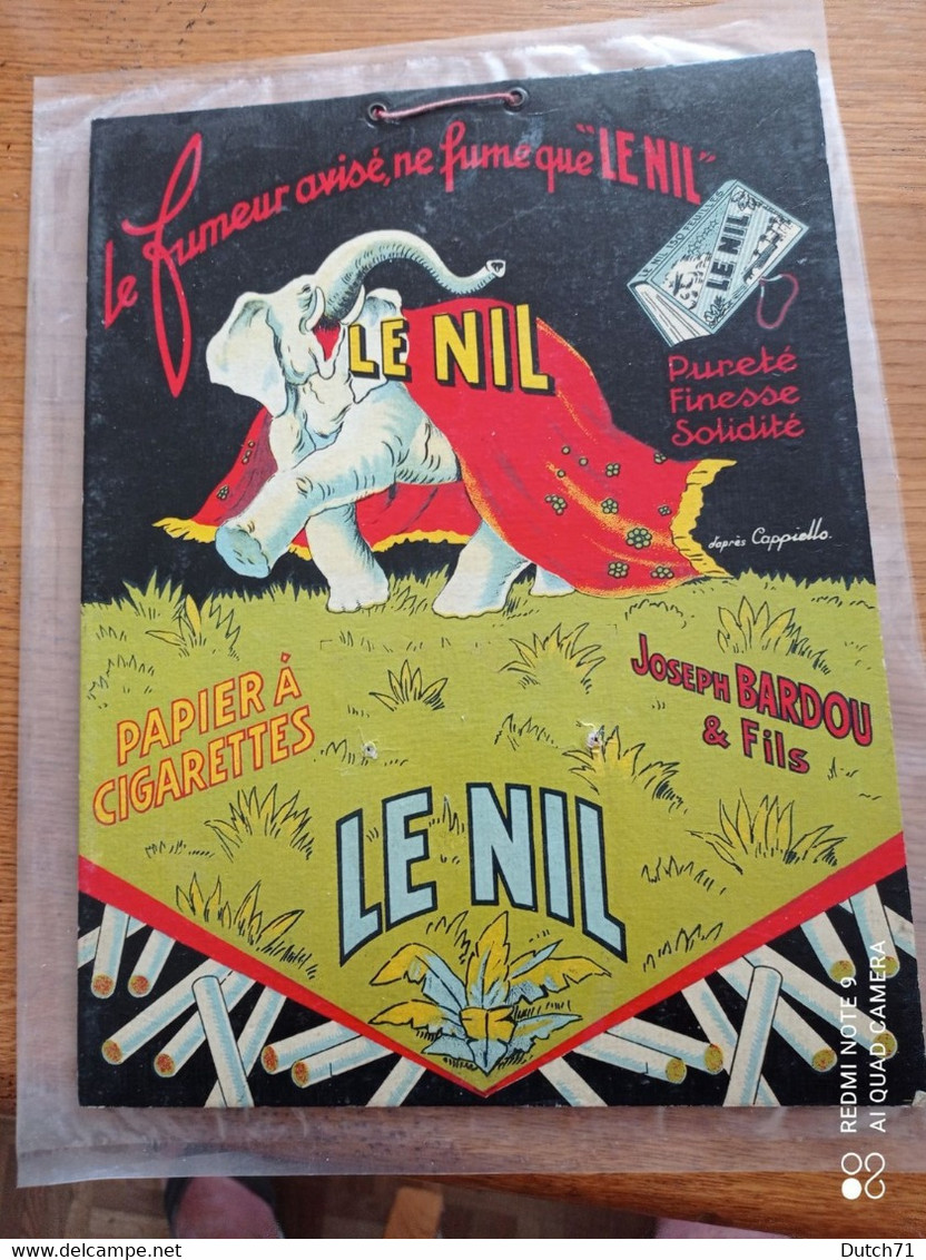 PUBLICITÉ ANCIENNE LE NIL PAPIER A CIGARETTE BARDOU ET FILS  D APRES CAPPIELLO 32x24 - Placas De Cartón