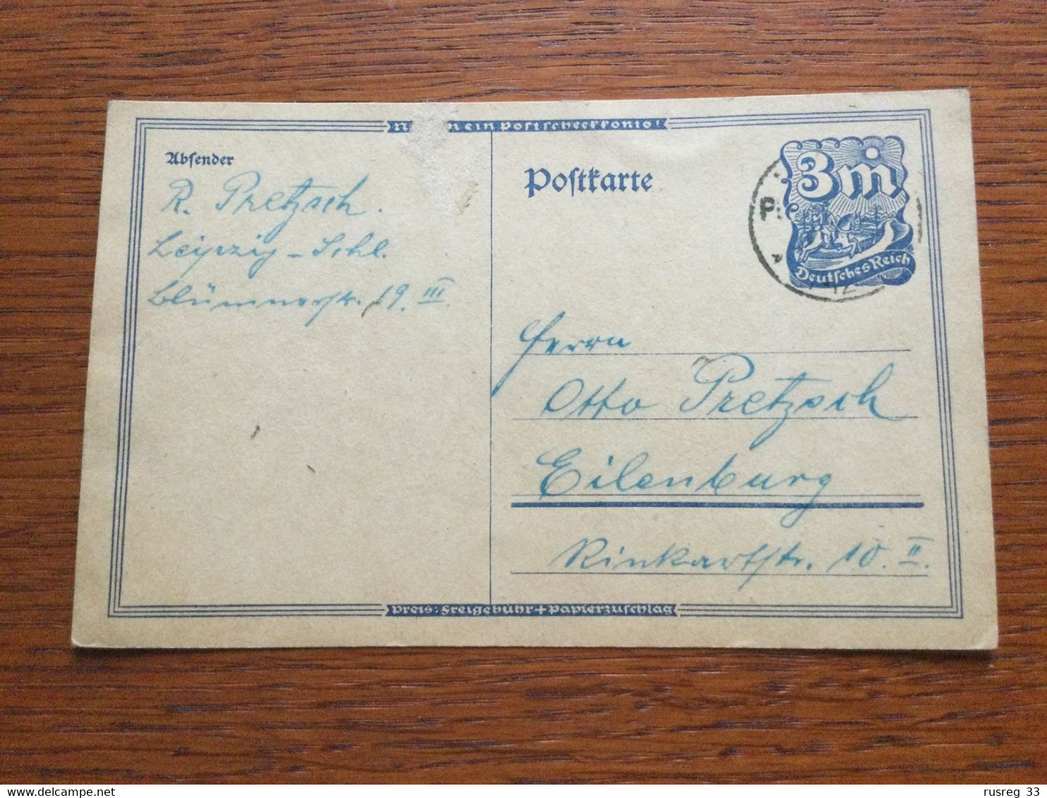 K26 Deutsches Reich Ganzsache Stationery Entier Postal P 150 Von Leipzig Vermutlich Formularverwendung - Other & Unclassified