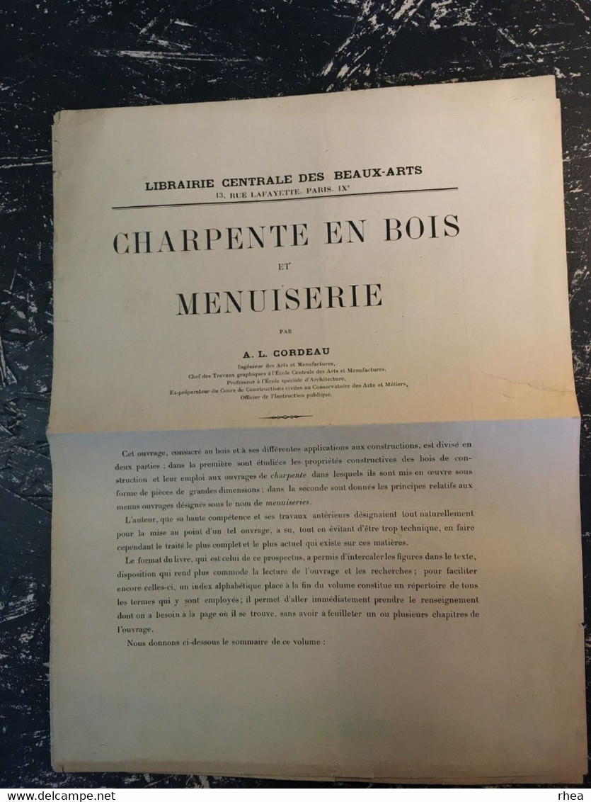 FEUILLETS De MENUISERIE - Présentations Ouvrages D'architecture - 3 Documents - Andere Pläne