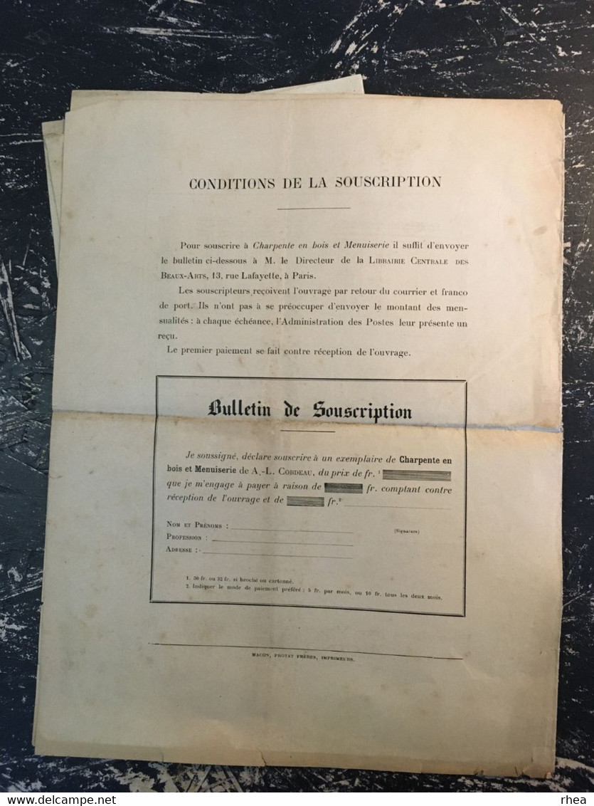 FEUILLETS de MENUISERIE - présentations ouvrages d'architecture - 3 documents