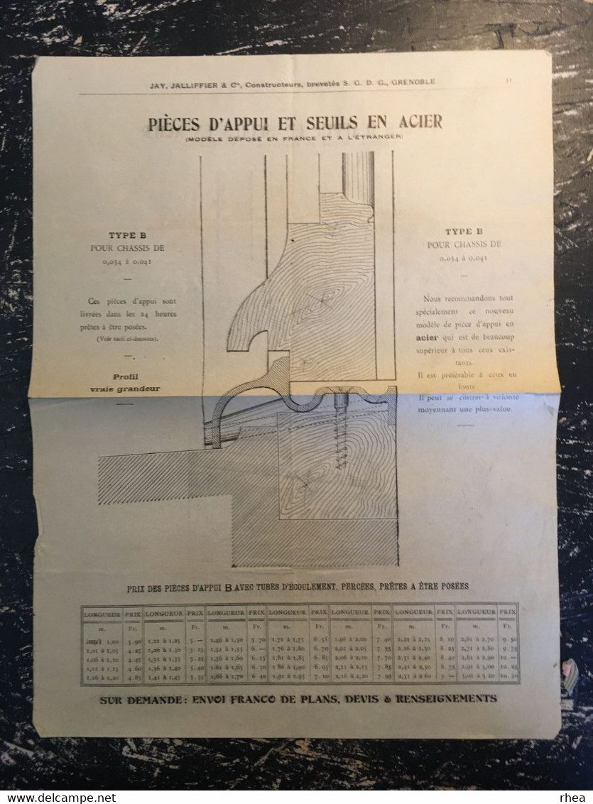 FEUILLETS de MENUISERIE - présentations ouvrages d'architecture - 3 documents