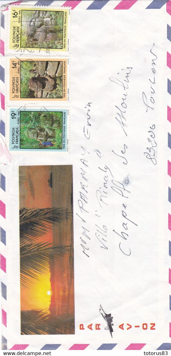 Enveloppe Polynésie 0-0-1987 Par Avion - Other & Unclassified