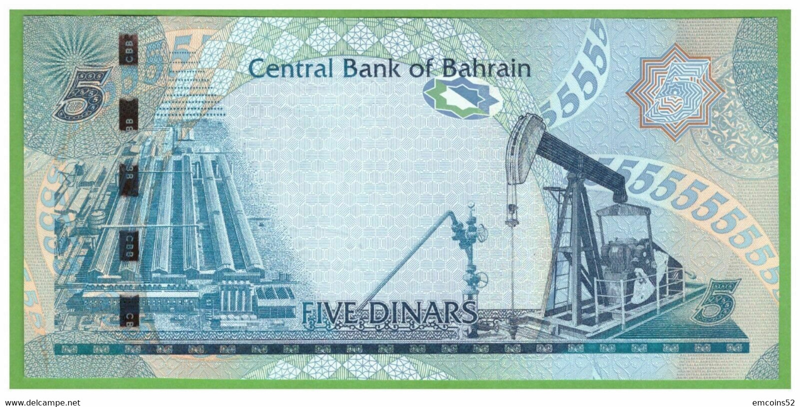 BAHRAIN 5 DINARS 2008  P-27 UNC - Bahrein