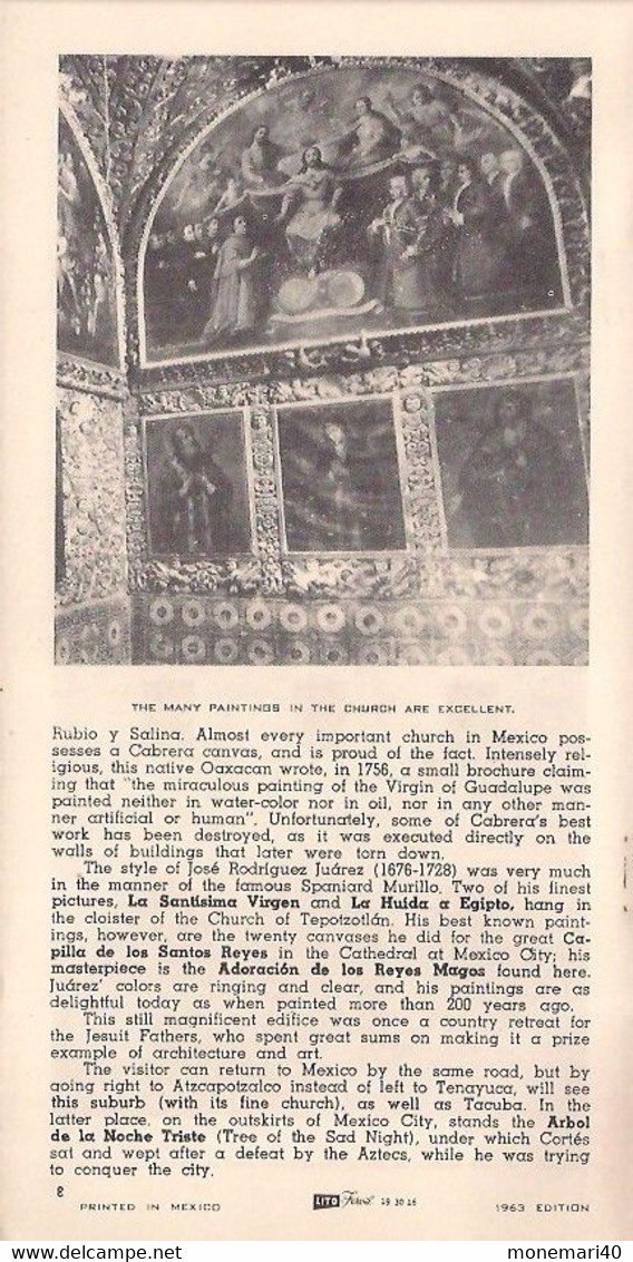 MEXIQUE - TENAYUCA  AND TEPOTZOTLAN - THE CHIICHIMEC ROUTE - PE-MEX TRAVEL CLUB (1963) - Culture
