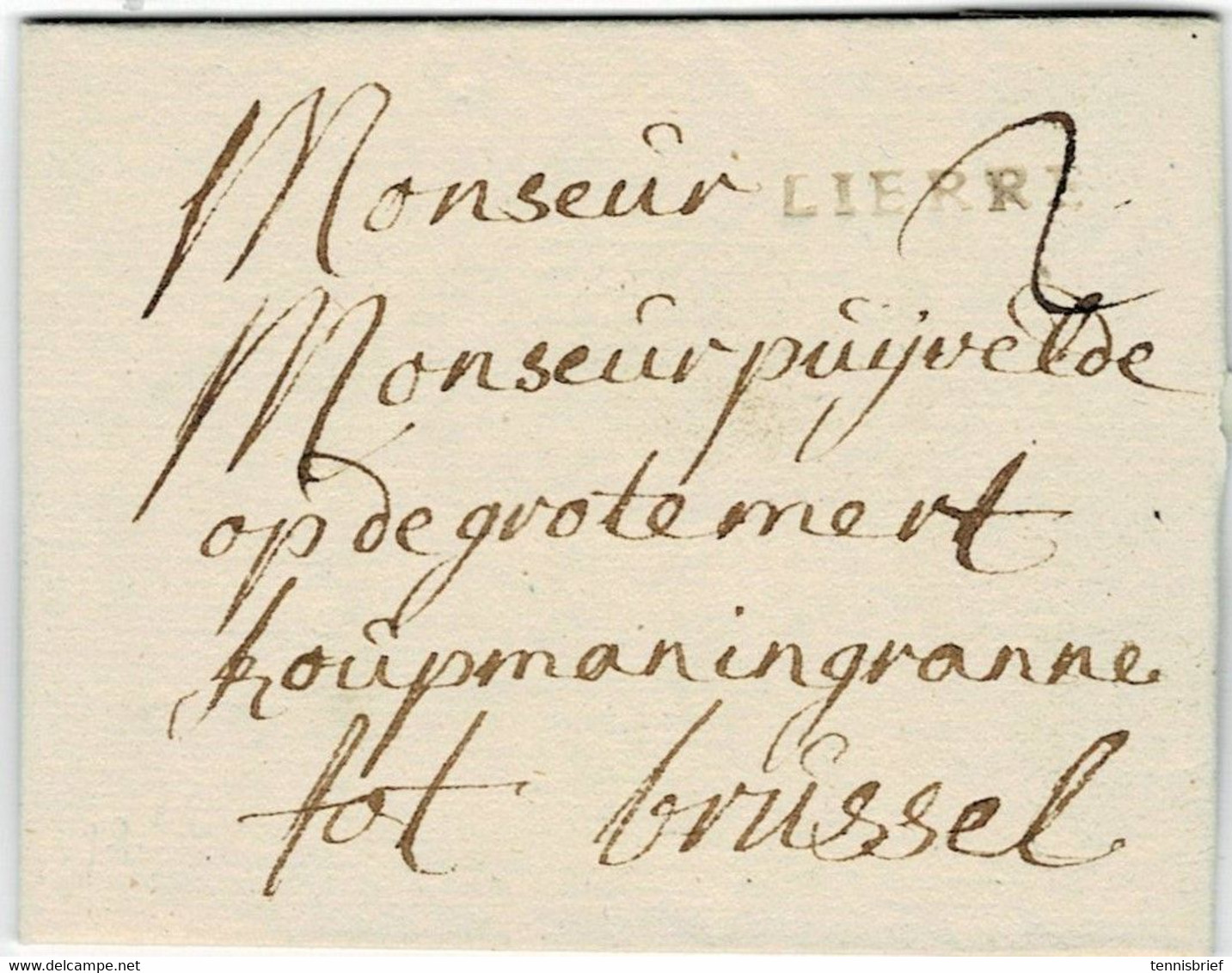 1752 " LIERRE " Claire , Lettre Avec Contents , # A6447 - 1714-1794 (Paises Bajos Austriacos)