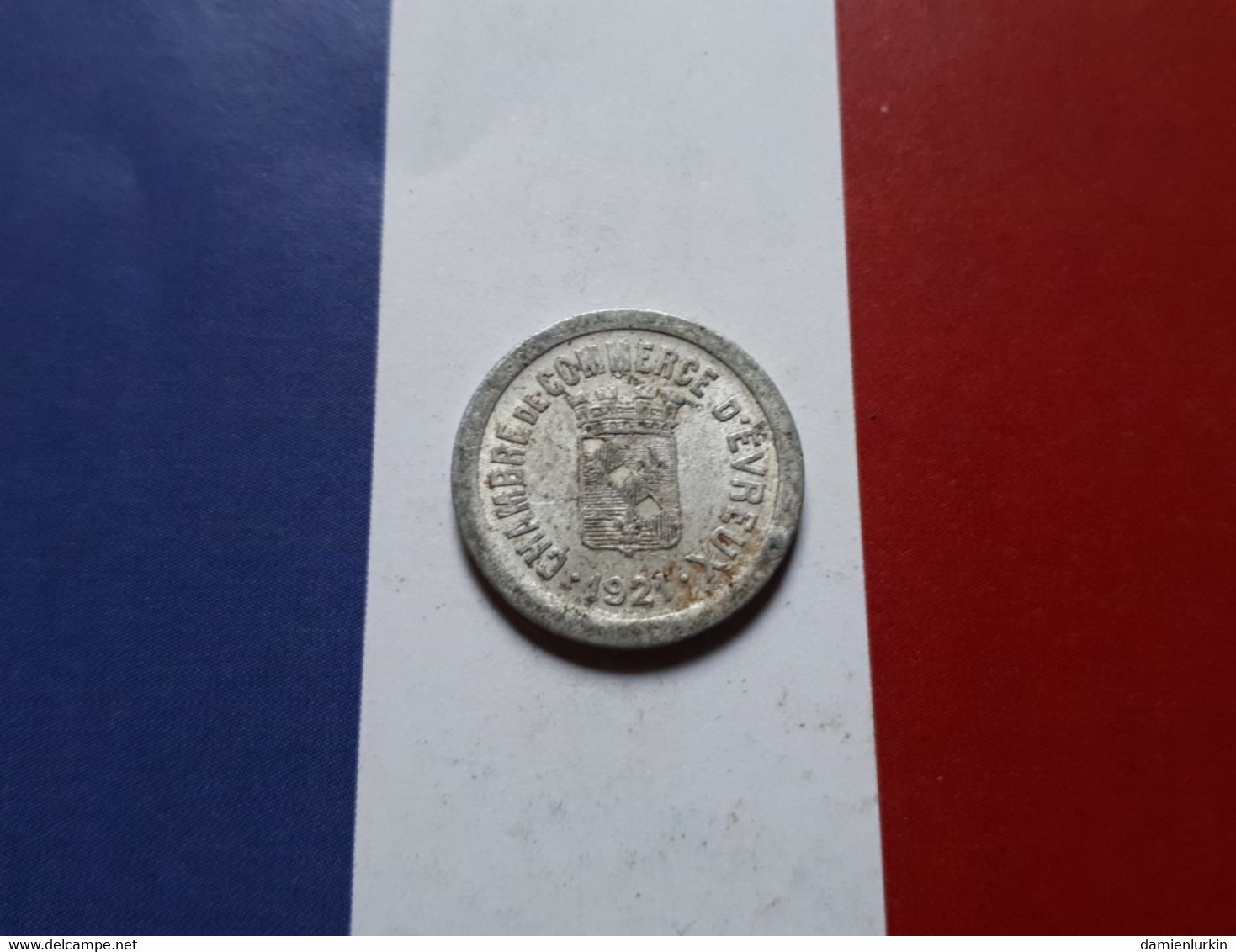 FRANCE EVREUX 5 CENTIMES NECESSITE 1921 CHAMBRE DE COMMERCE FRAPPE MONNAIE - Monétaires / De Nécessité