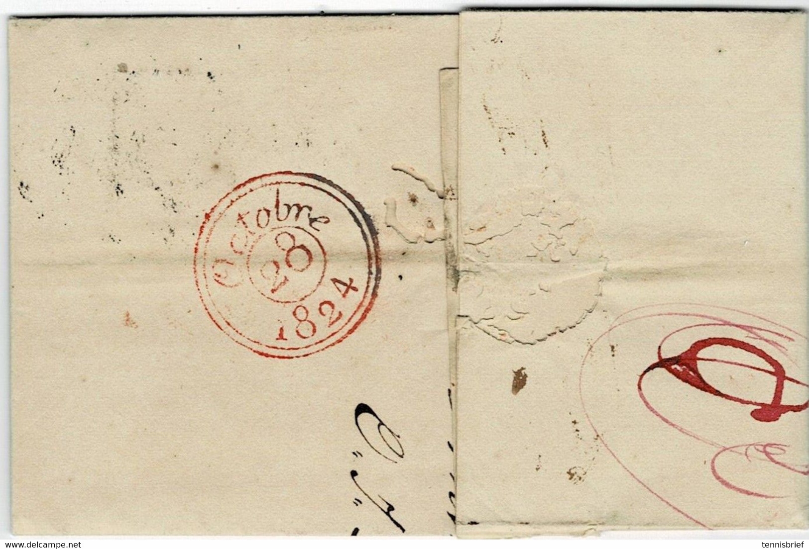 1824, " ANTWERPEN " Et  " L.P.B.2.R. " , # A6449 - 1815-1830 (Dutch Period)