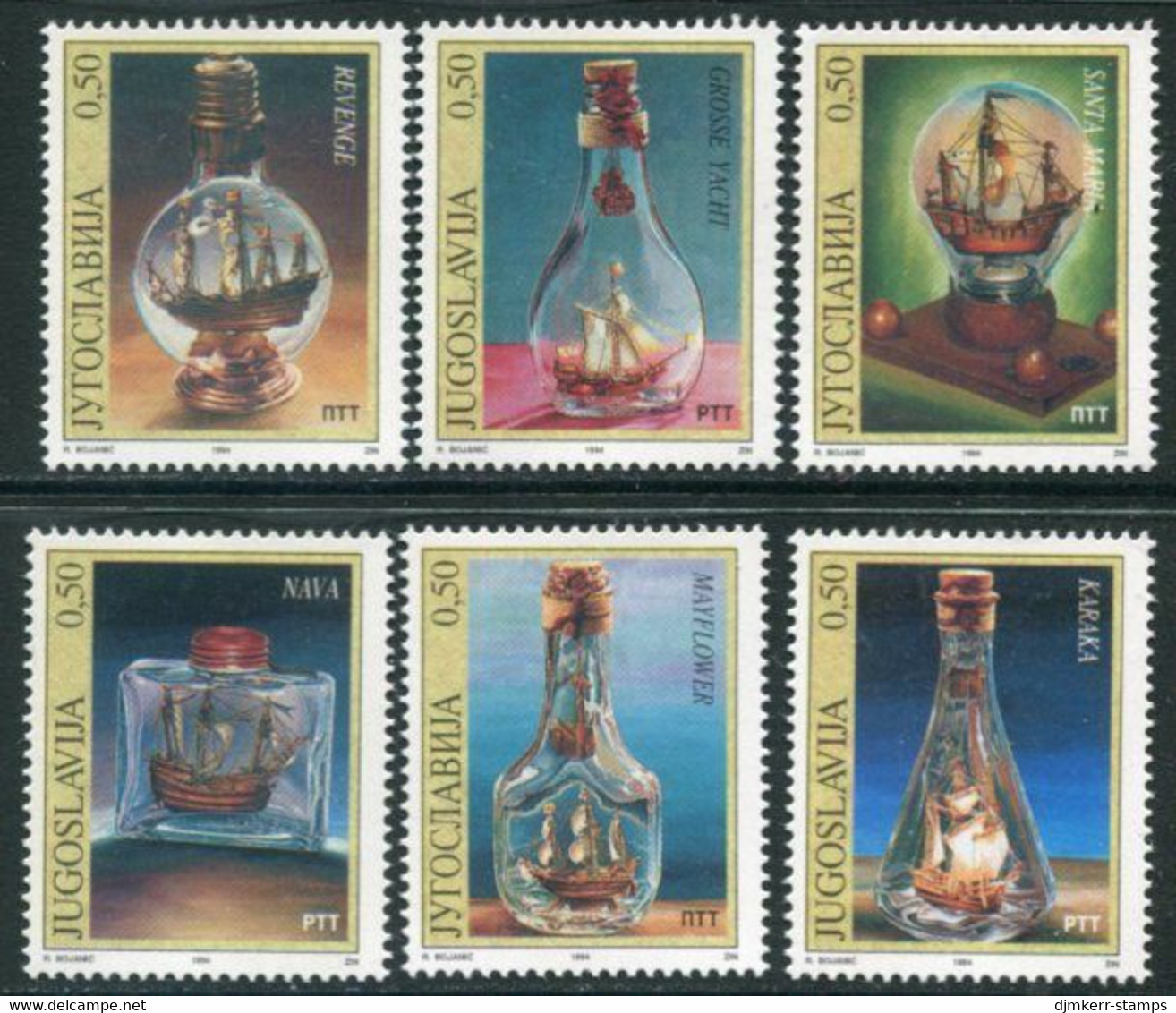 YUGOSLAVIA 1994 Ships In Bottles MNH / **.  Michel 2679-84 - Ungebraucht