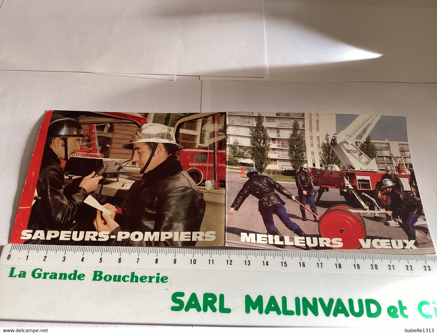 Calendrier Sapeurs-pompiers Meilleurs Vœux 1987 Grue Camions De Pompiers Bâtiment HLM - Grand Format : 1981-90