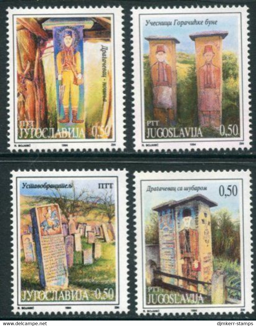 YUGOSLAVIA 1994 Wayside Memorials MNH / **.  Michel 2688-91 - Ungebraucht