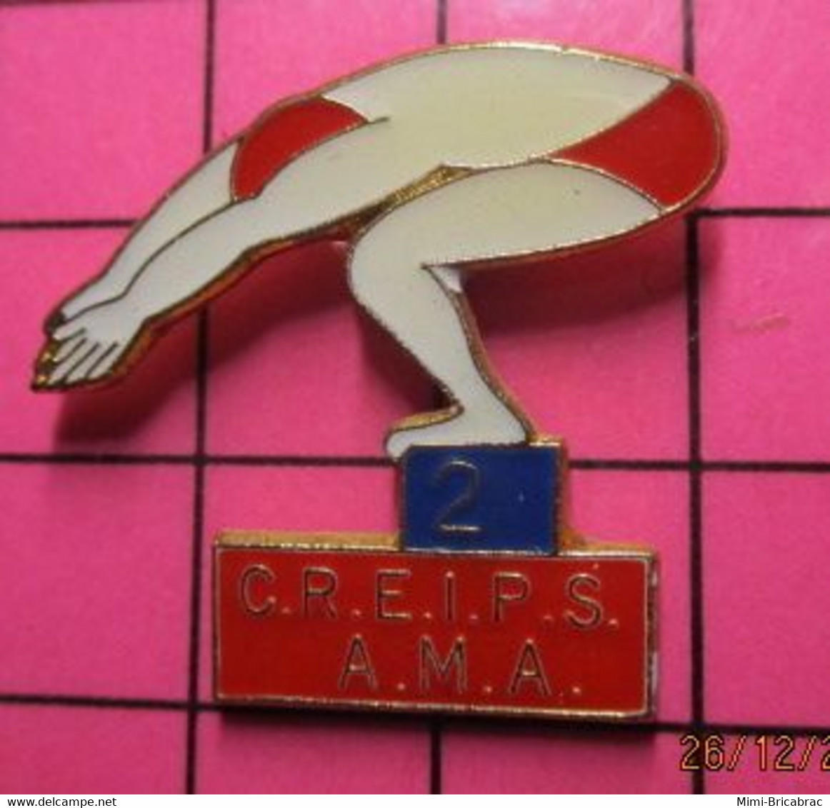 313i Pin's Pins / Beau Et Rare / THEME : SPORTS / NATATION NAGEUR CREIPS AMA - Natation