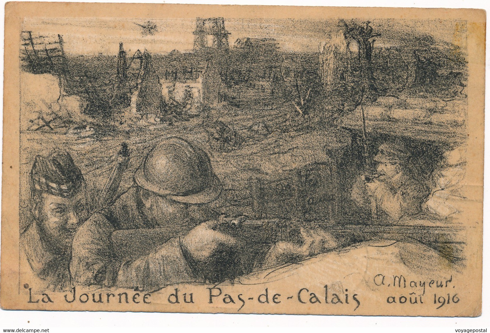 CARTE CORRESPONDANCE PRIVÉE ARMÉE BELGE PMB ILLUSTRATION VERSO A.MAYEUR WWI BELGIQUE - Belgisch Leger