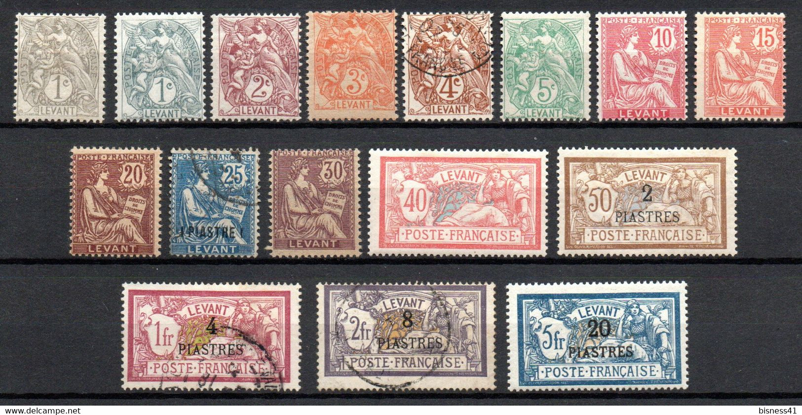 Col24 Colonies Levant N° 9 à 23 + 9a Neuf X MH & Oblitéré  : 92,00 € - Unused Stamps