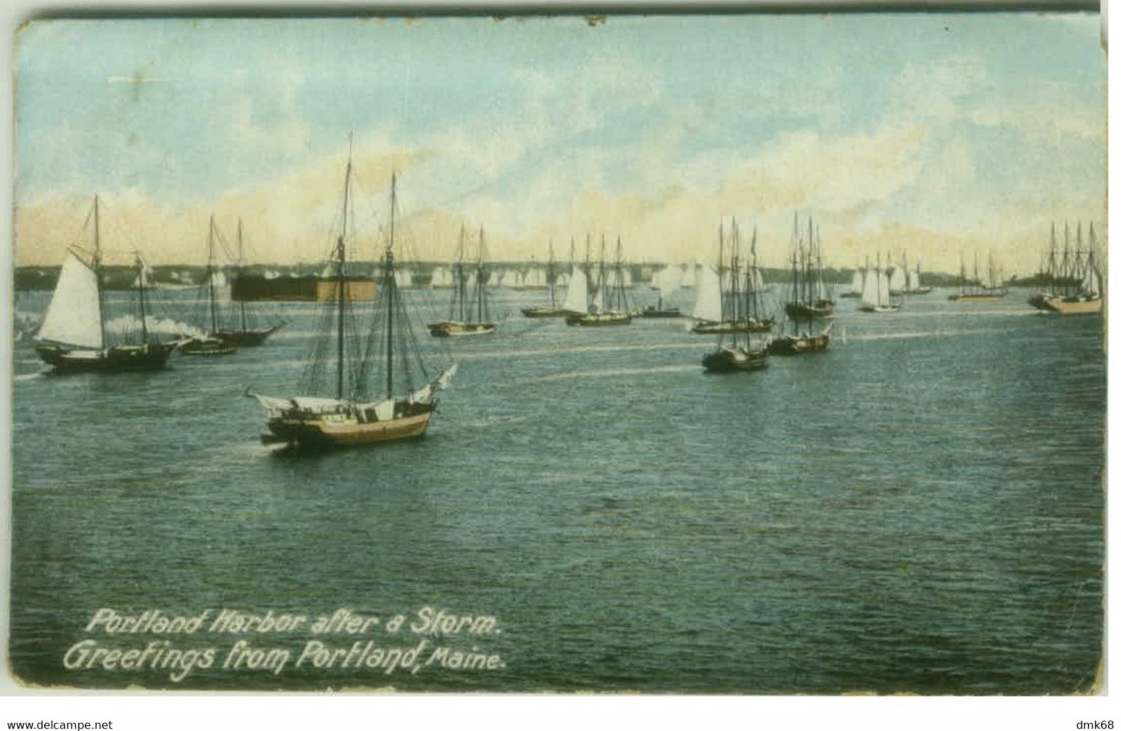 PORTLAND HARBOUR AFTER A STORM - GREETINGS FROM PORTLAND MAINE - PUB. H. C. LEIGHTON - 1910s (12087) - Portland