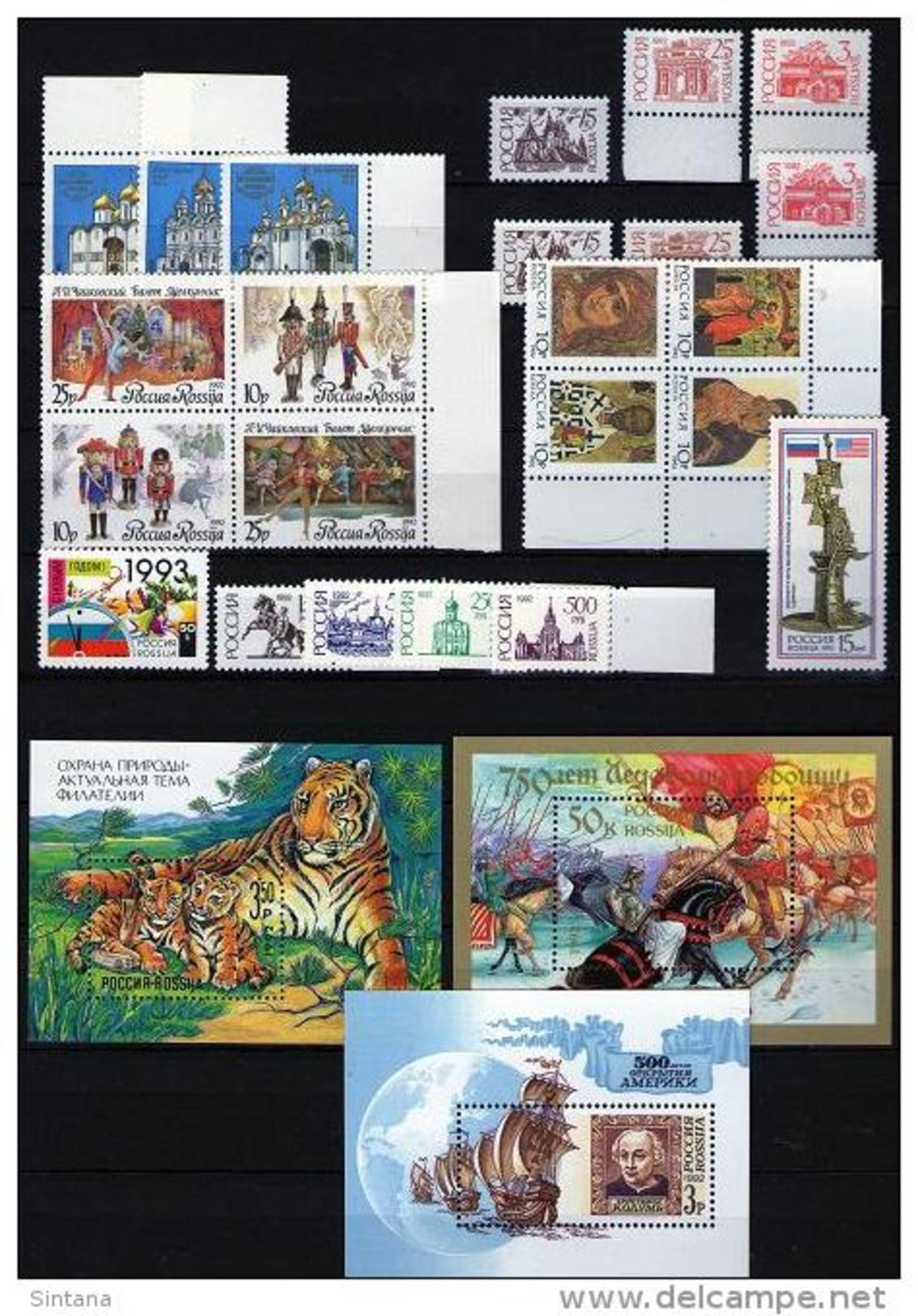 Russland/Russia 1992 Kompletter Jahrgang/Complete Year - 76 Marken/Stamps + 3 Blocks/SS **/MNH - Annate Complete