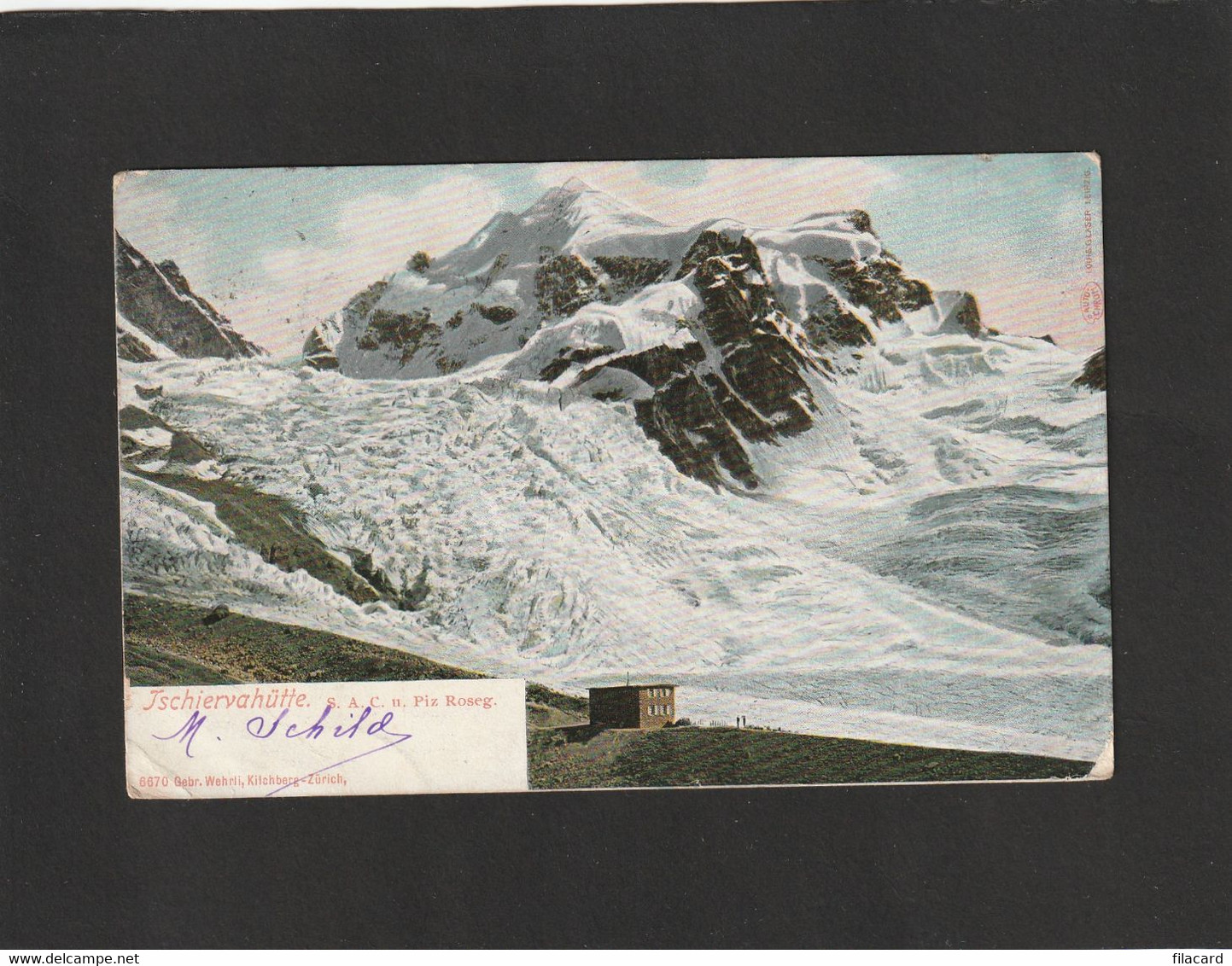 107462         Svizzera,      Tschiervahutte,  S. A. C.  U.  Piz  Roseg.,   VG  1907 - Tschierv