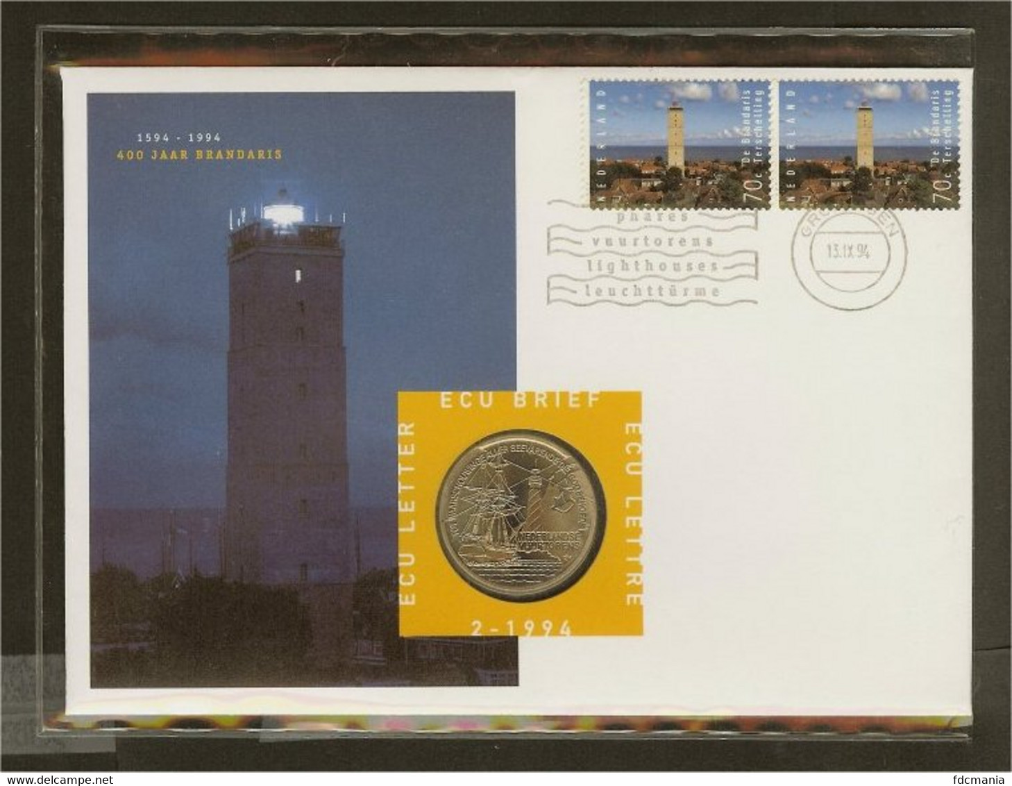 1994 - Netherlands ECU Letter No. 2 - Dutch Lighthouses - 400 Years Brandaris Lighthouse - Altri & Non Classificati