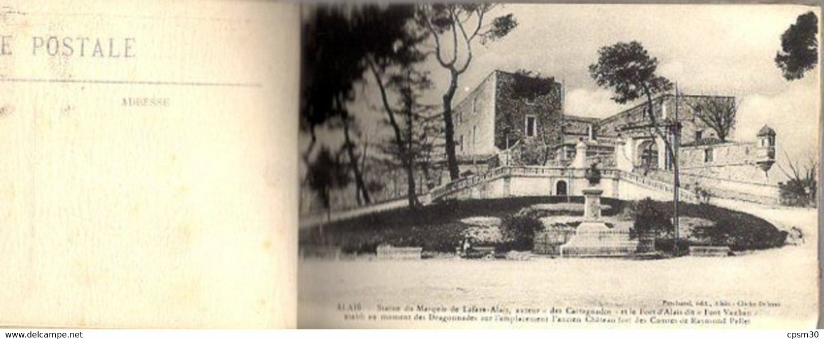 CP Ales, Carnet De CPA, Vue Générale, Pont Vieux, Place République, Tribunal Lycée, Mairie, Rochebelle, Voir Photo - Alès