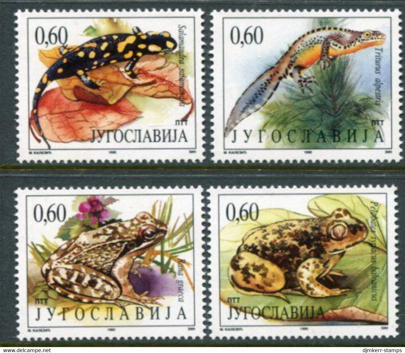 YUGOSLAVIA 1995 Amphibians MNH / **.  Michel 2707-10 - Ungebraucht