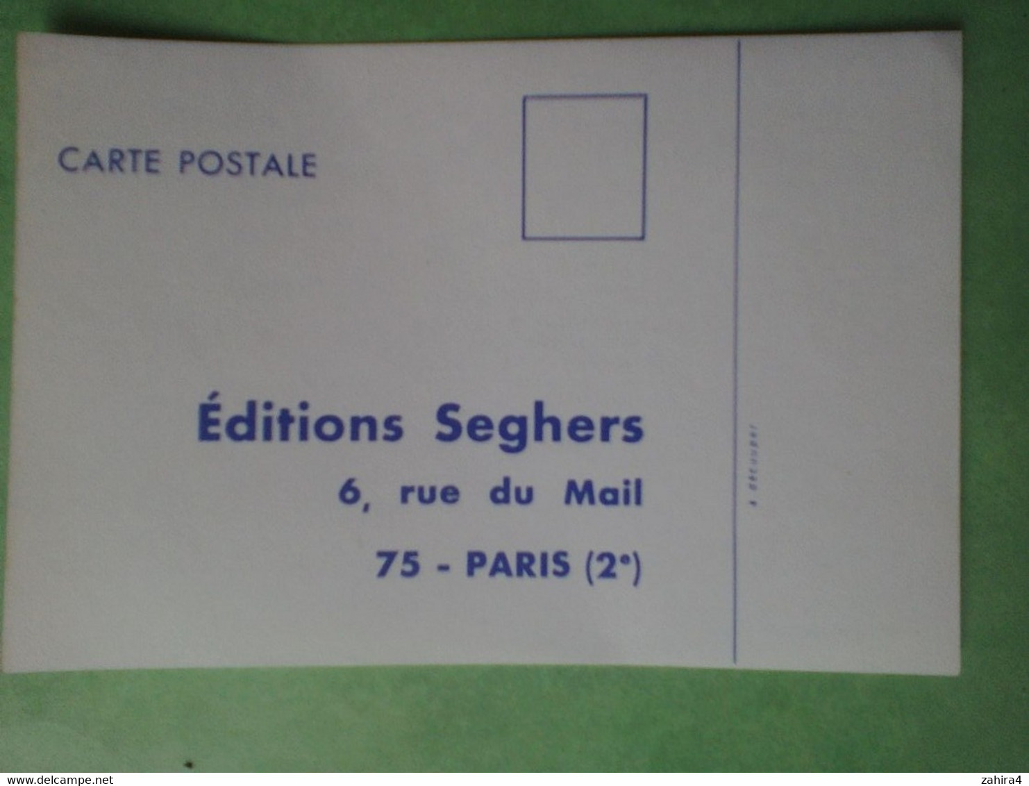 Editions Seghers 6 Rue Du Mail 75 Paris 2e - Fiche De Lecteur à Remplir Demande Catalogue - Publicidad