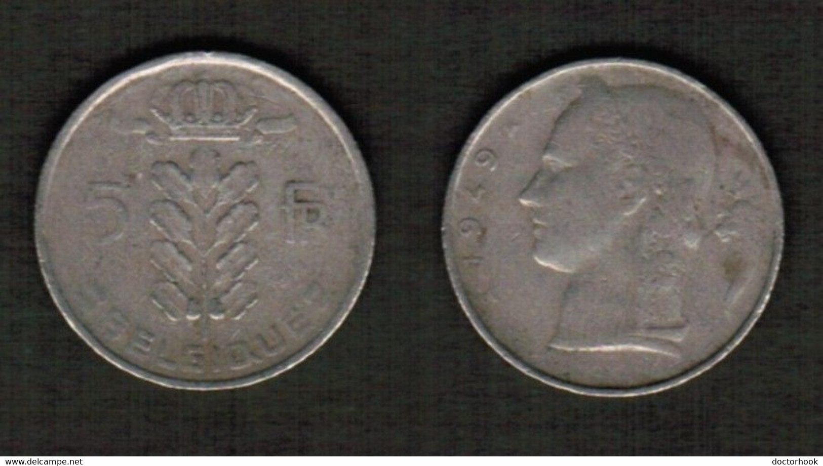 BELGIUM   5 FRANCS 1949 French (KM # 134.1) #6421 - 5 Francs