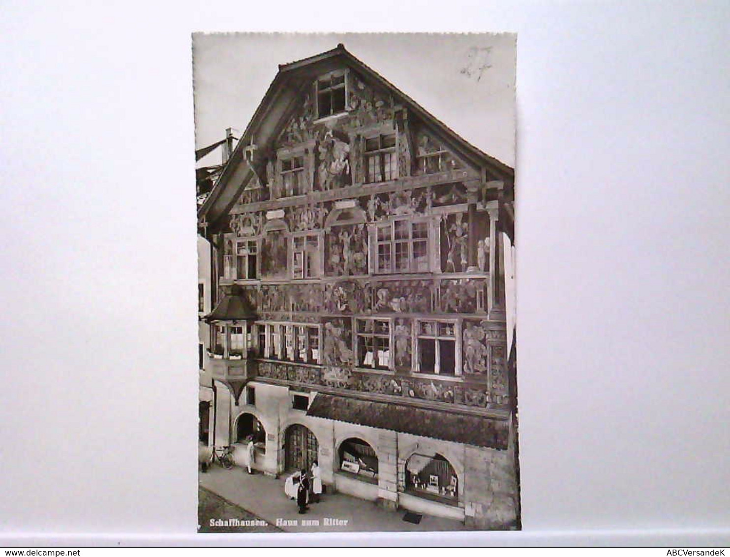 AK Schaffhausen/Schweiz, Haus Zum Ritter, Geschäft, Personen, Kinderwagen, Gebäudeansicht, Echt Foto, Ungelauf - Hausen Am Albis 