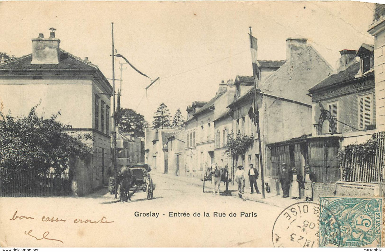 95 - GROSLAY - Entrée De La Rue De Paris En 1905 - Groslay