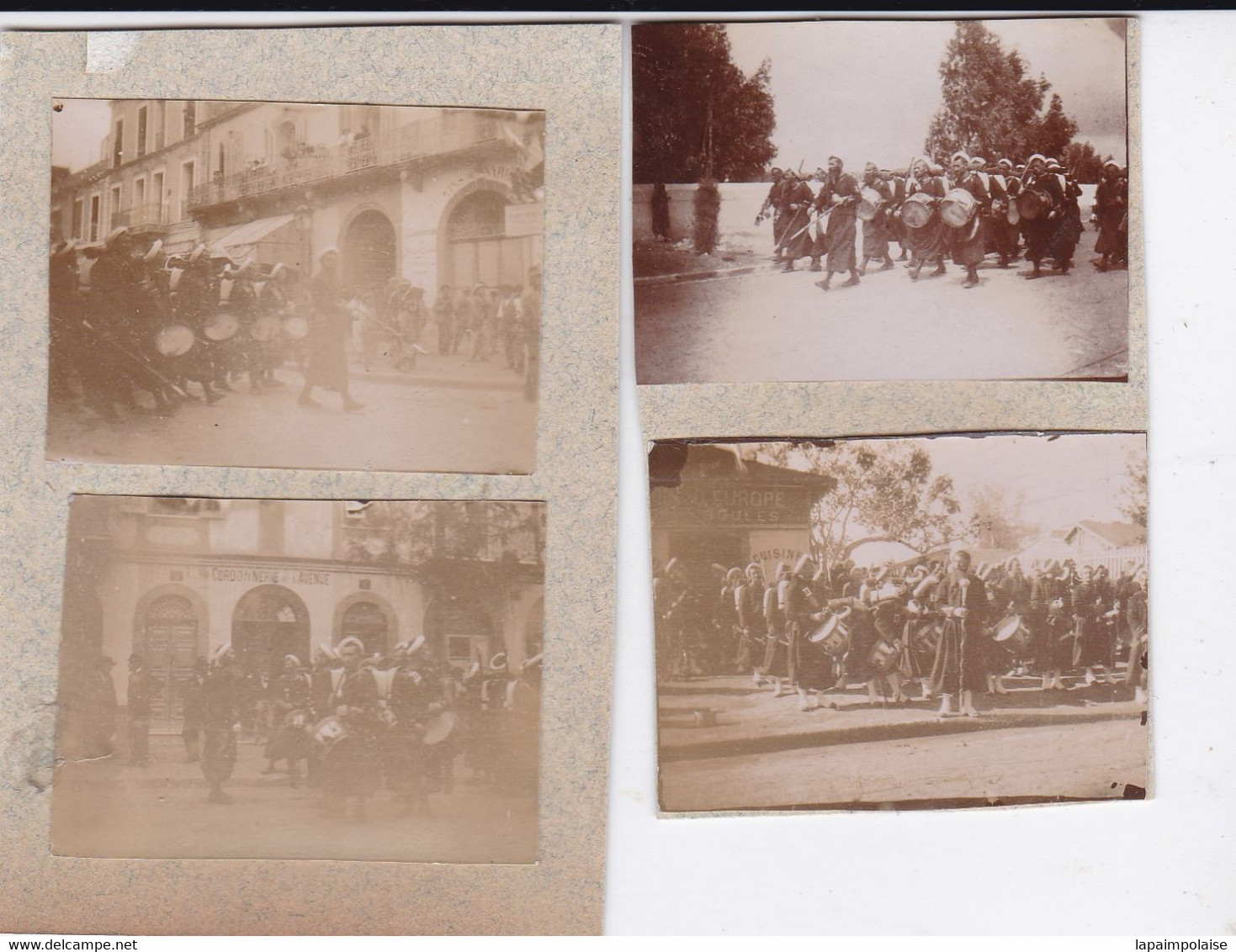 6 Photos De Particulier Albuminée Tunisie Tunis Militaires Zouaves Musiques Scènes De Vie Et Bardo   Réf 12853 - Plaatsen