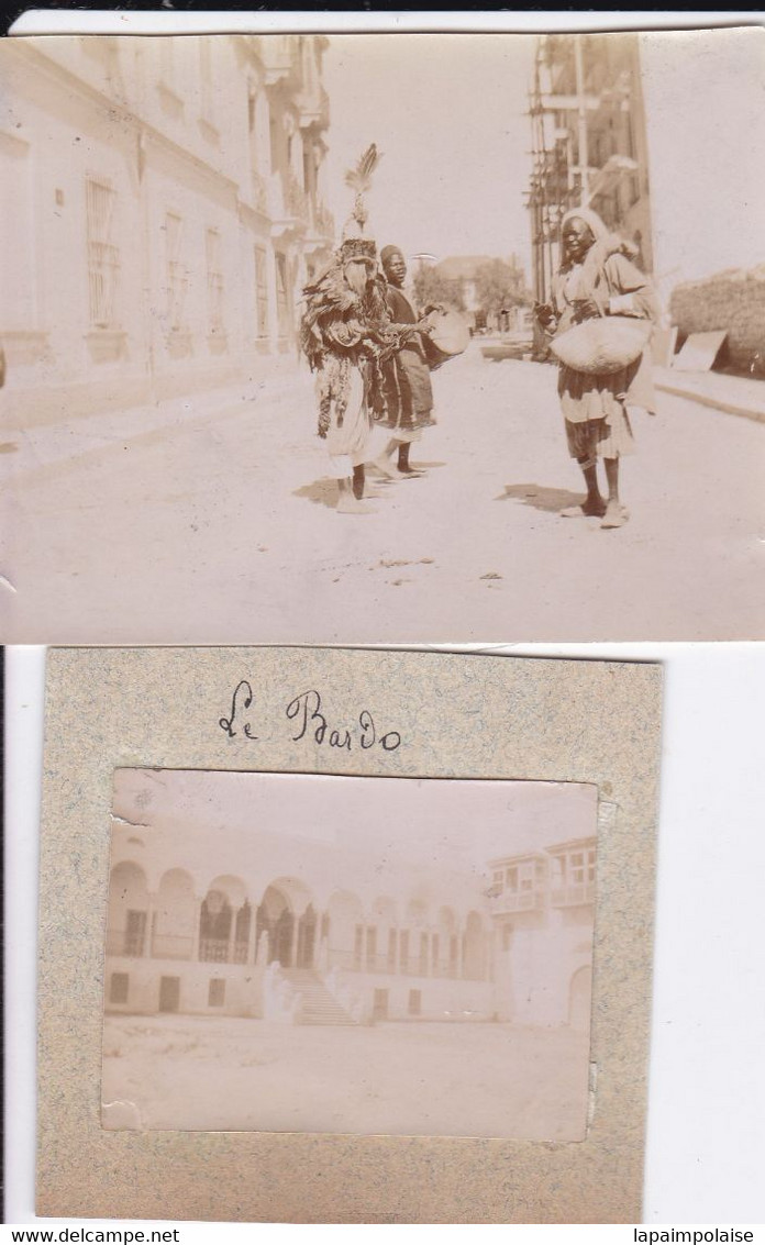 6 Photos De Particulier Albuminée Tunisie Tunis Militaires Zouaves Musiques Scènes De Vie Et Bardo   Réf 12853 - Plaatsen