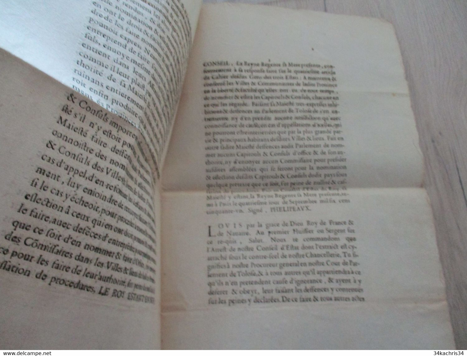 Arrest Du Conseil 1651 Extrait Registres Ce Que Les 3 états De La Province Du Languedoc Ont Présenté Au Roi - Gesetze & Erlasse