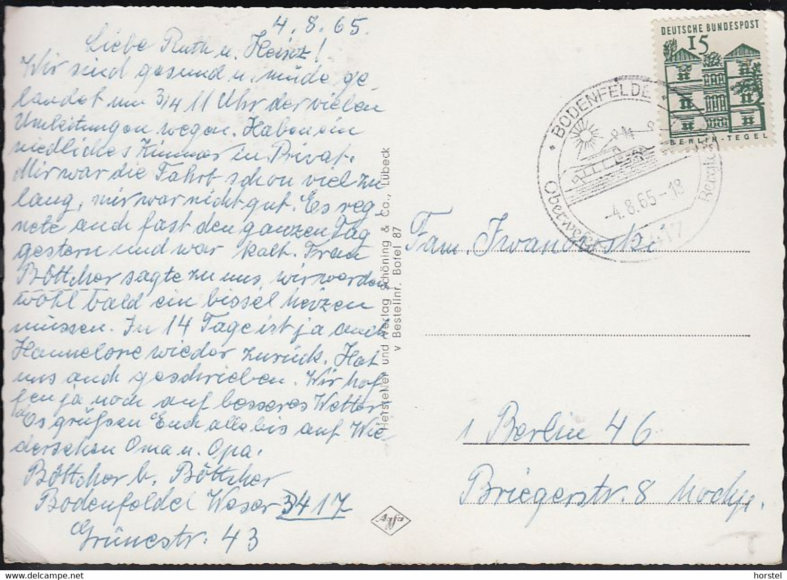 D-37194 Bodenfelde - Oberweserbergland - Alte Ansichten - Ortsansicht - Denkmal - Dampfer - Nice Stamp - Northeim