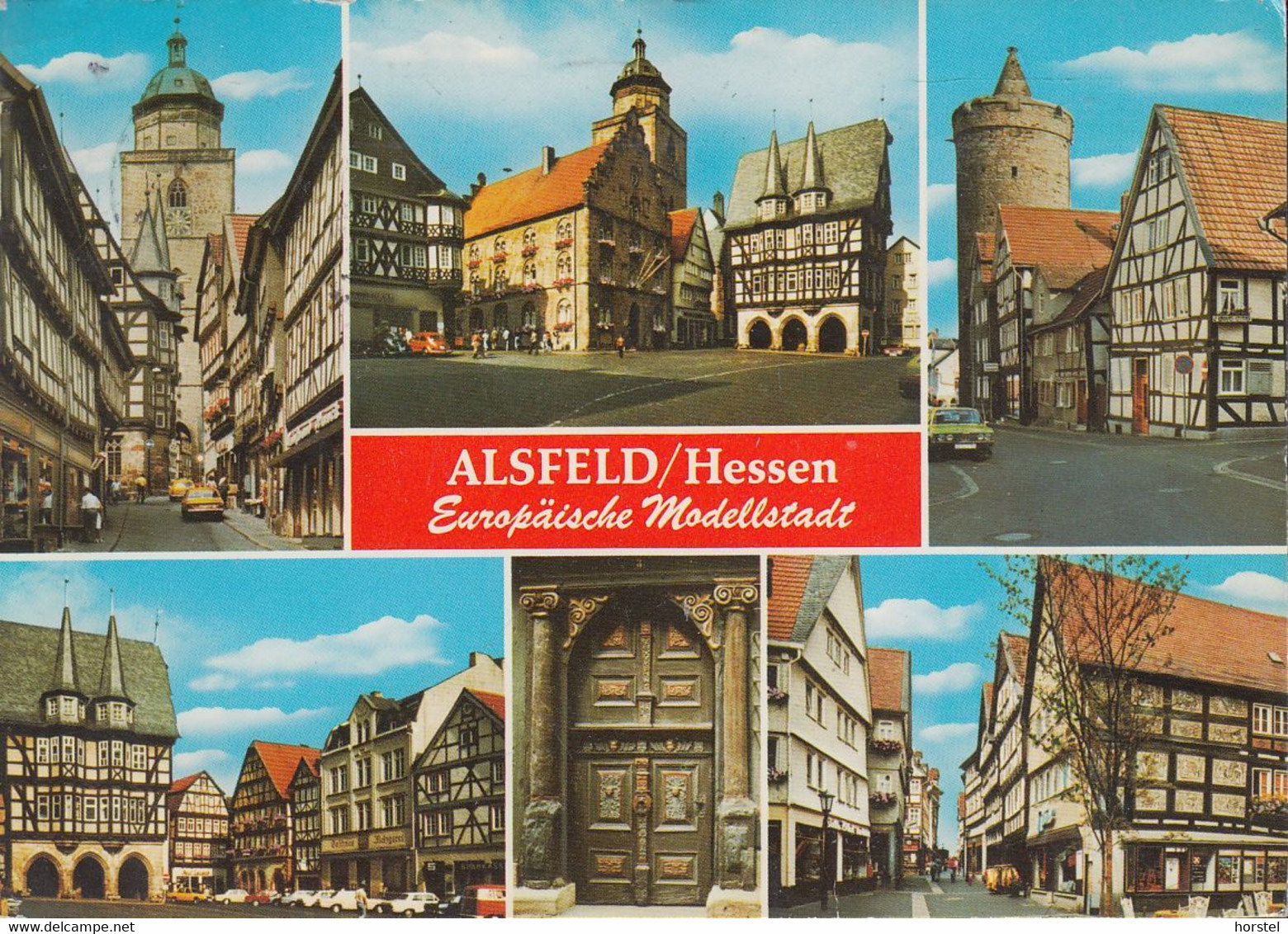D-36304 Alsfeld - Alte Ortsansichten - Marktplatz - Kirche - Leonhardsturm - Cars - Nice Stamp - Alsfeld