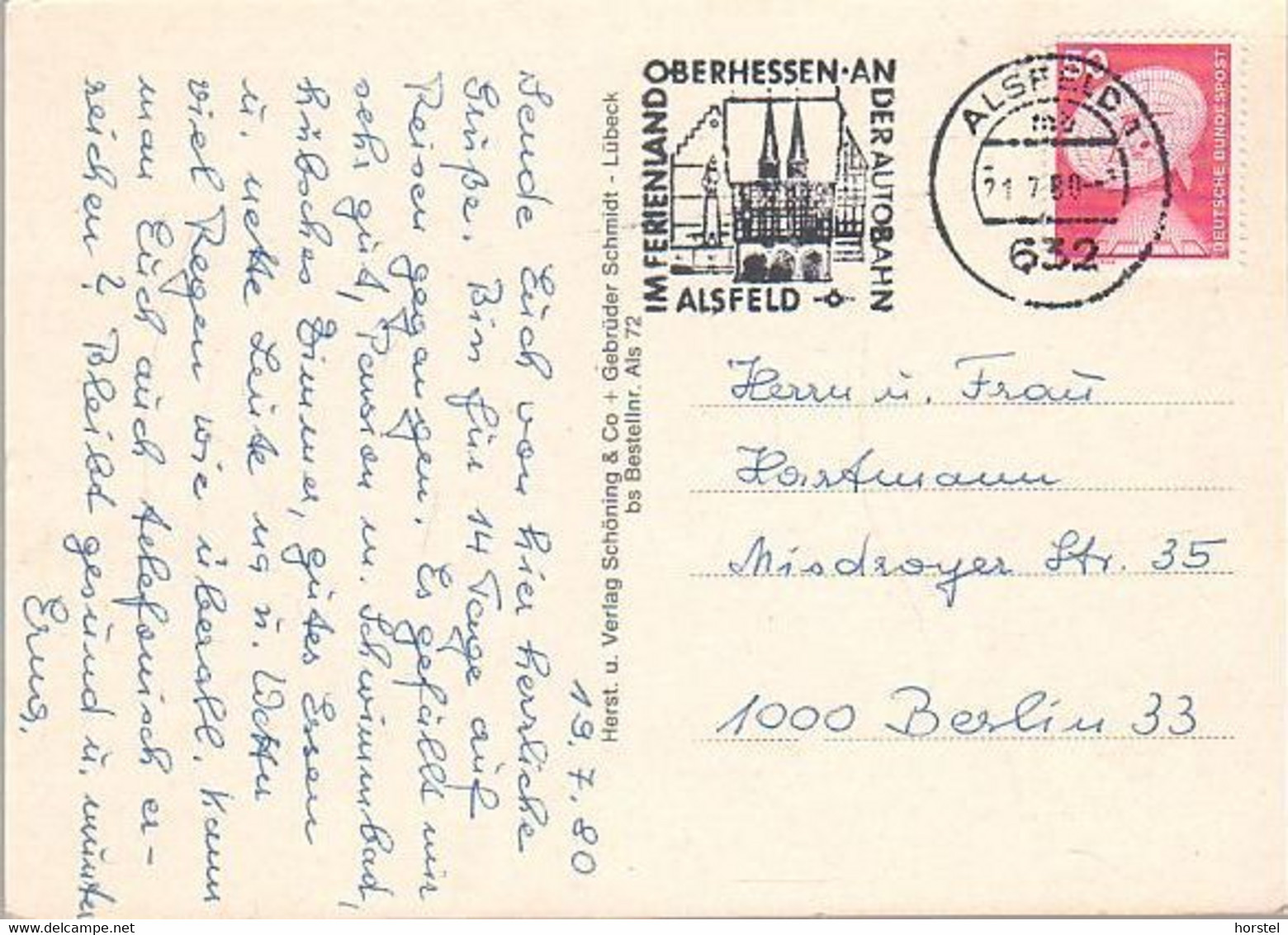 D-36304 Alsfeld - Alte Ortsansichten - Marktplatz - Kirche - Leonhardsturm - Cars - Nice Stamp - Alsfeld