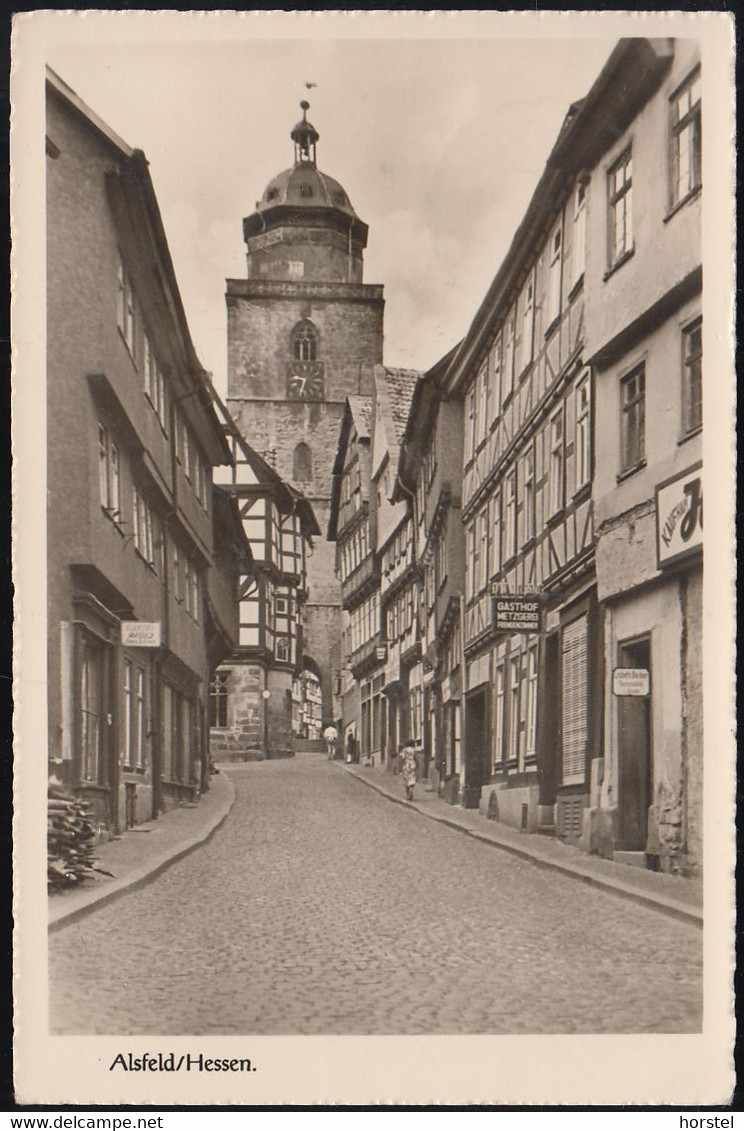 D-36304 Alsfeld - Straßenansicht - Gasthof - Nice Stamp 1953 - Alsfeld